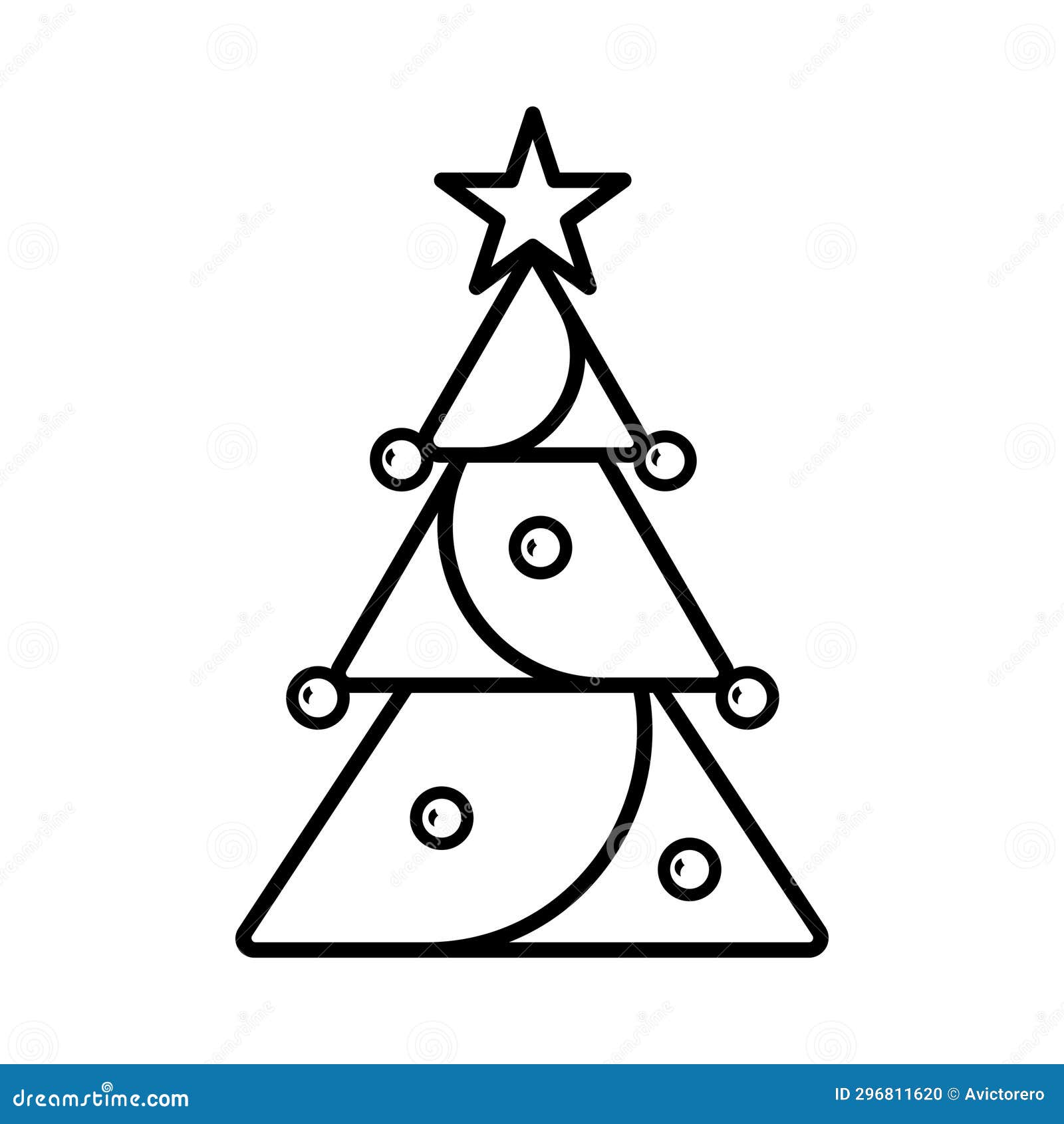 Outline Christmas Tree Icon Symbol Stock Illustration Illustration of