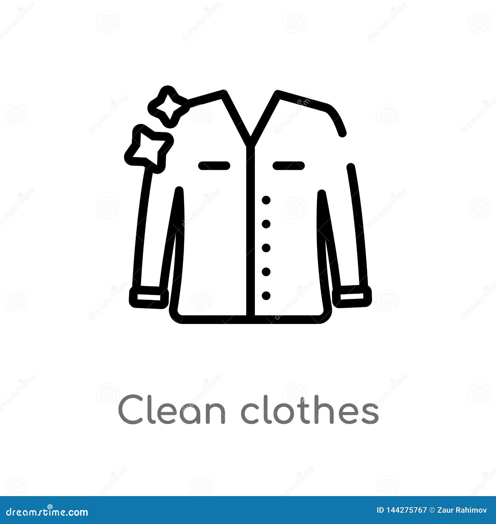 Outline Clean Clothes Vector Icon. Isolated Black Simple Line Element ...