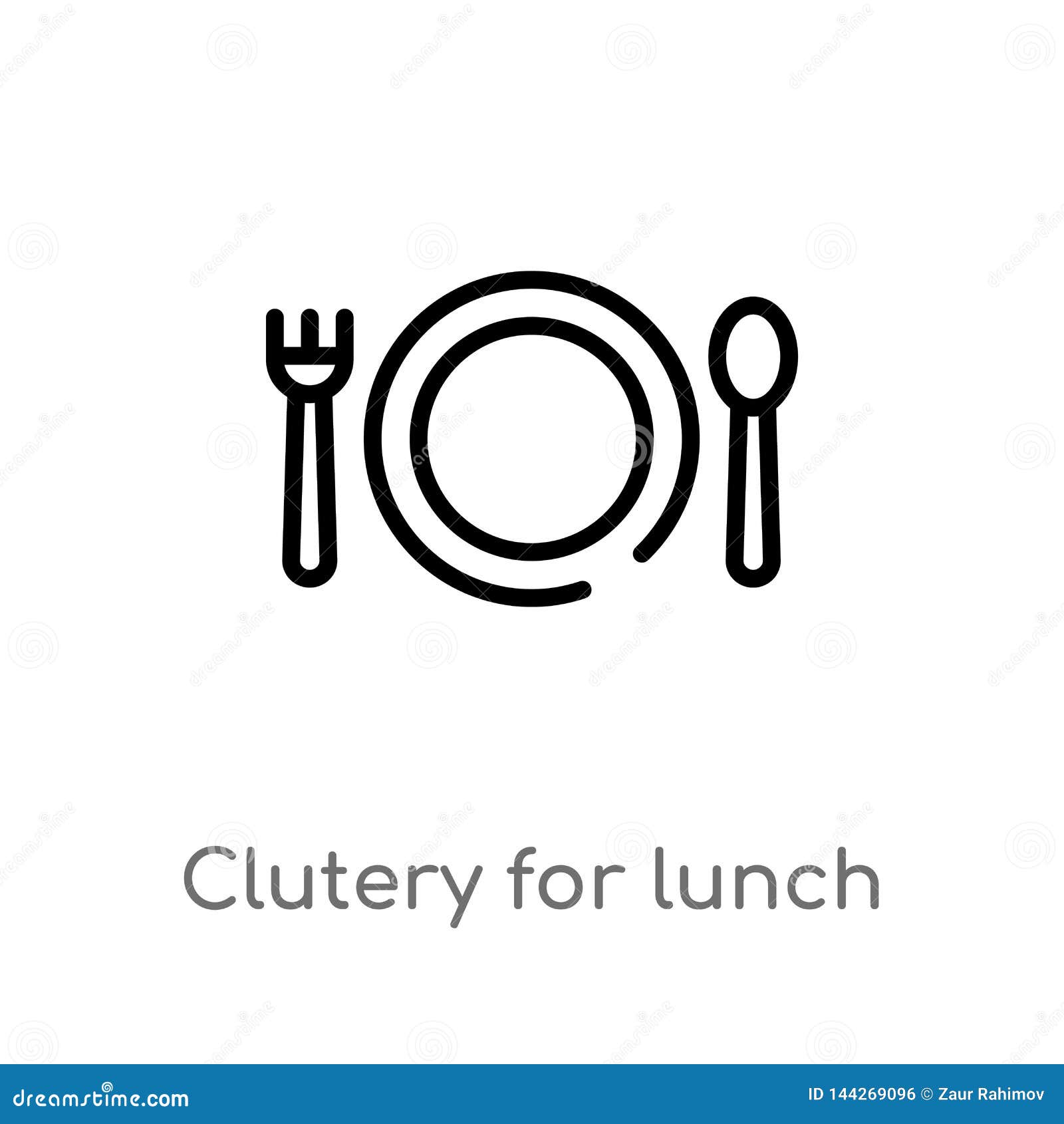 outline clutery for lunch  icon.  black simple line   from airport terminal concept. editable
