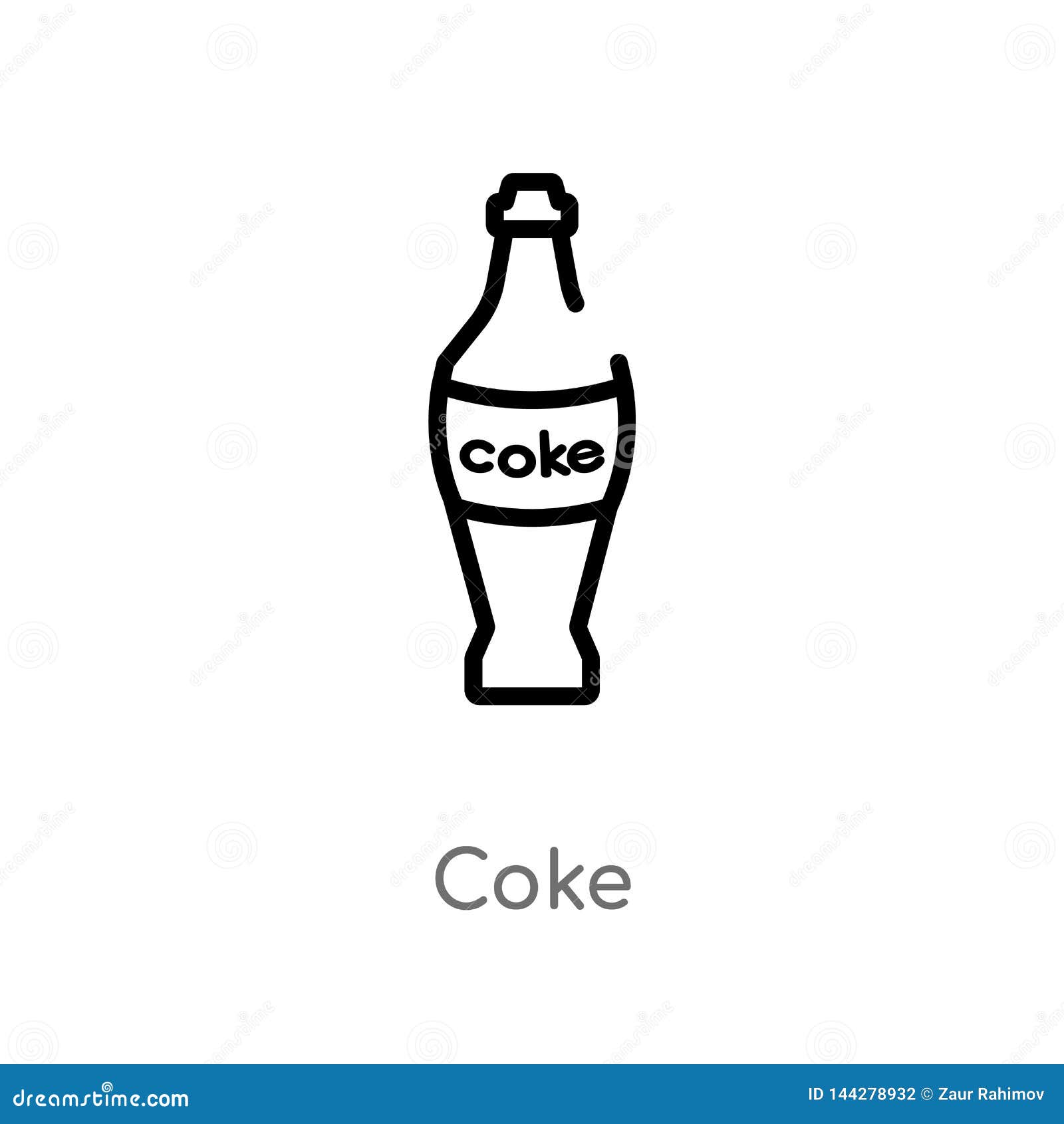 Outline Coke Vector Icon. Isolated Black Simple Line Element