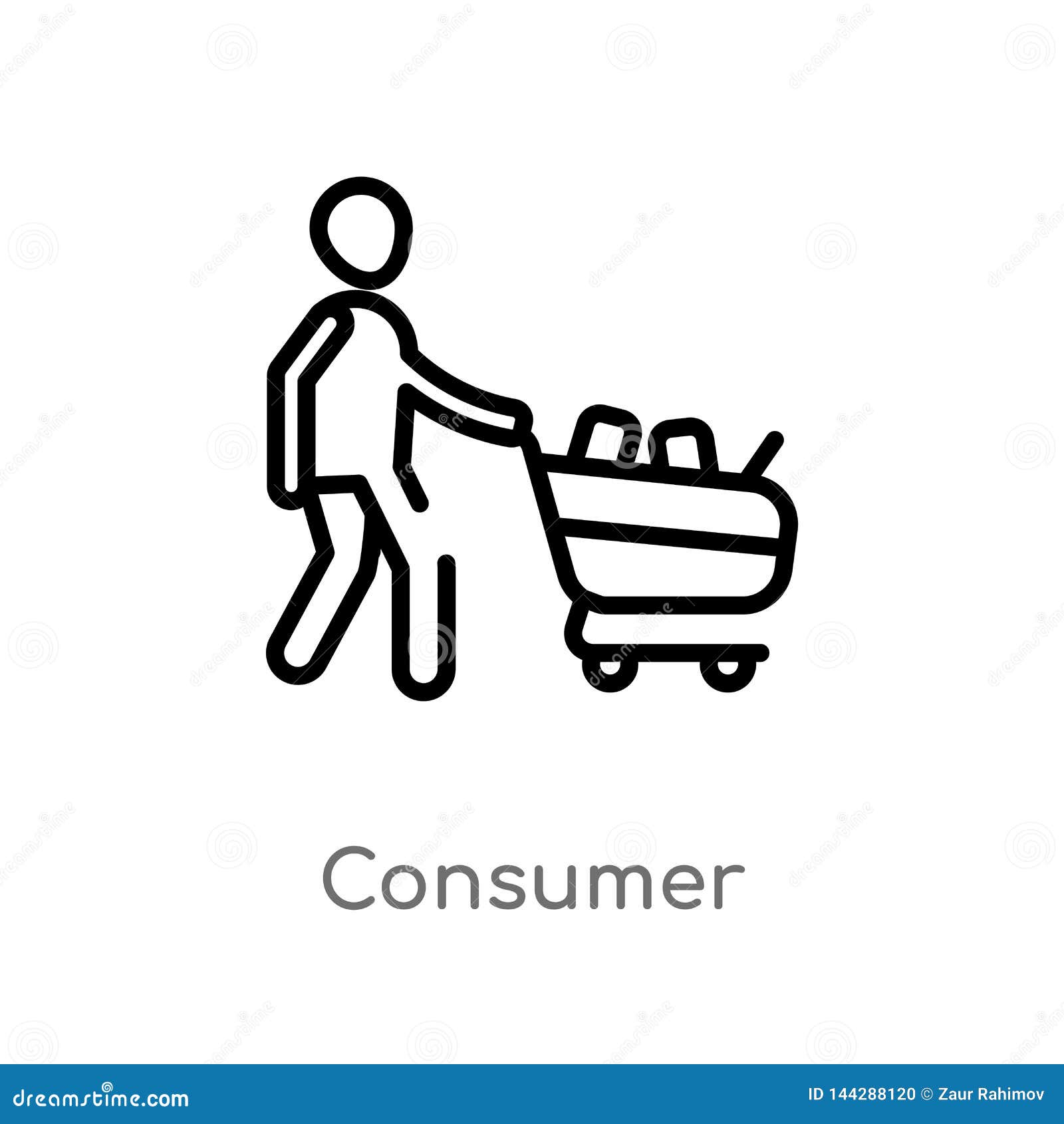 Outline Consumer Vector Icon. Isolated Black Simple Line Element  Illustration from Marketing Concept Stock Vector - Illustration of human,  outline: 144288120