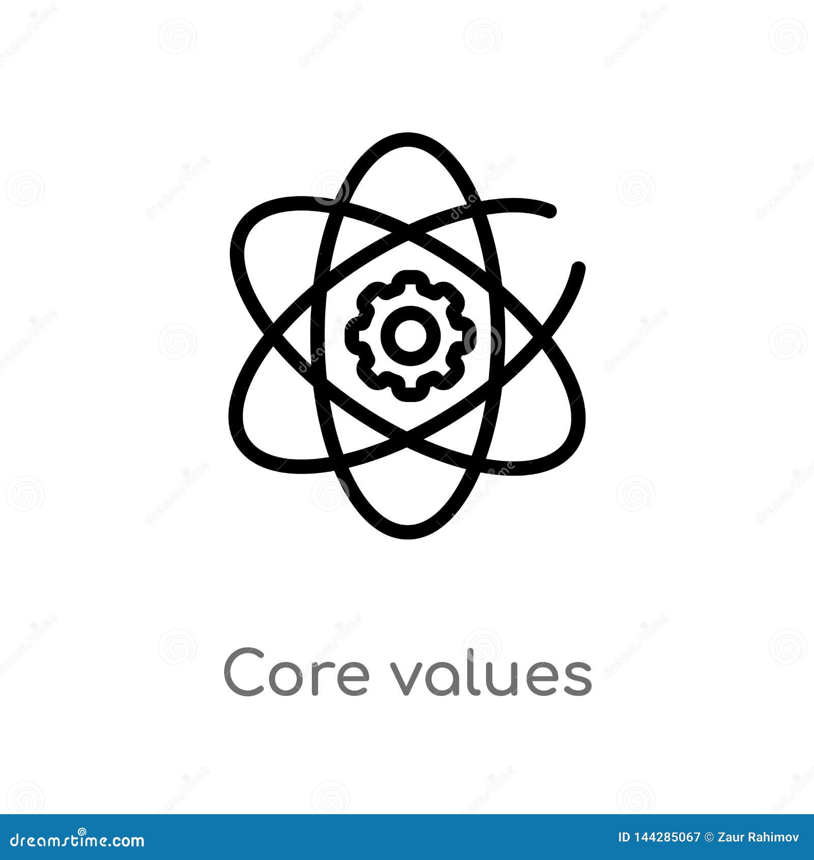 Outline Core Values Vector Icon. Isolated Black Simple Line Element