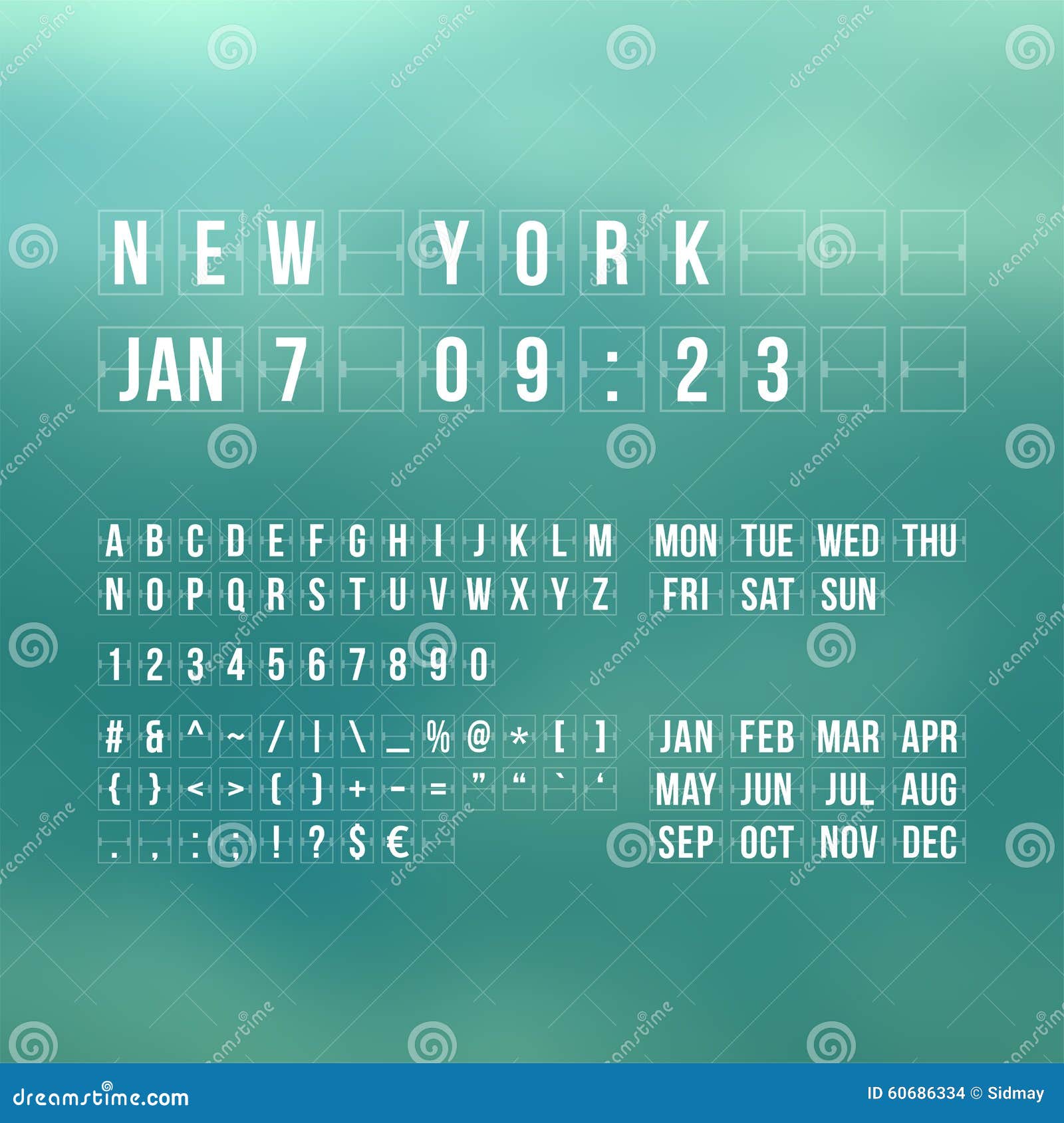 Outline Countdown Timer And Date, Flat Calendar Vector Illustration