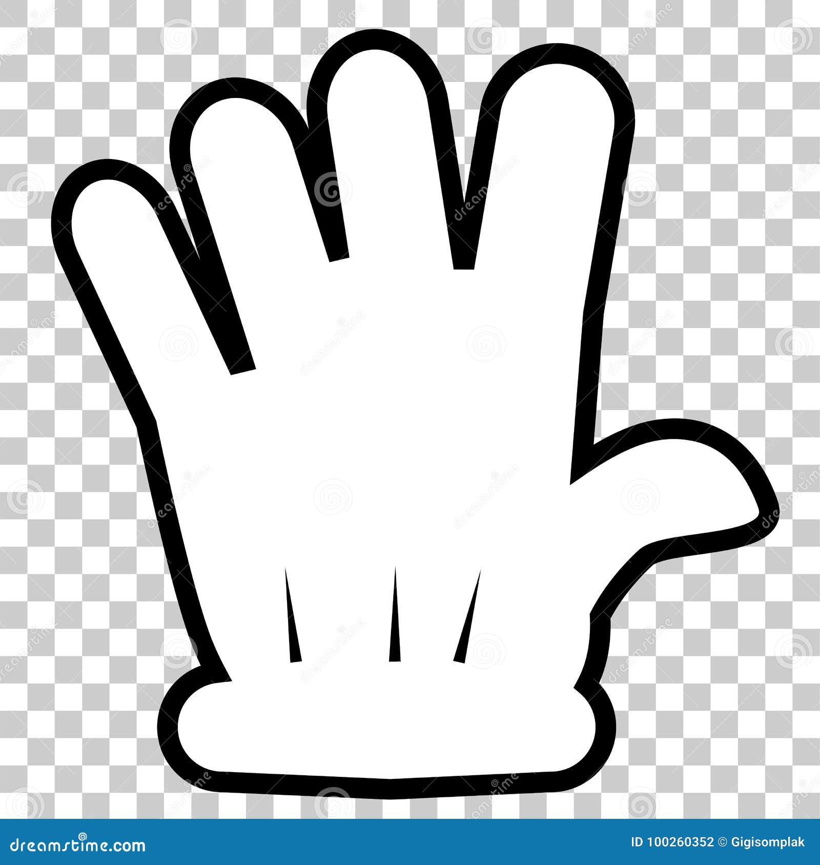Outline Counting Silhouette Counting Or Vote Hand Five At Transparent Effect Background Stock Vector Illustration Of Count Outline