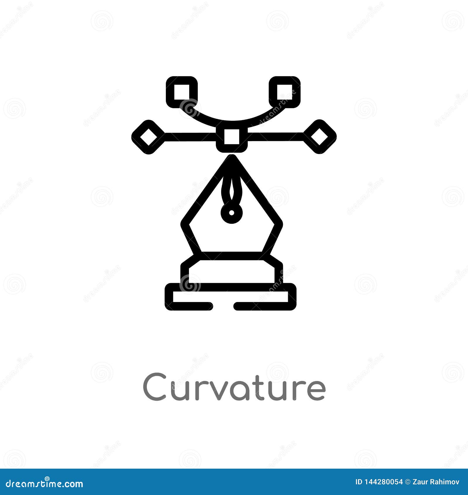 Download Outline Curvature Vector Icon. Isolated Black Simple Line Element Illustration From Edit Tools ...