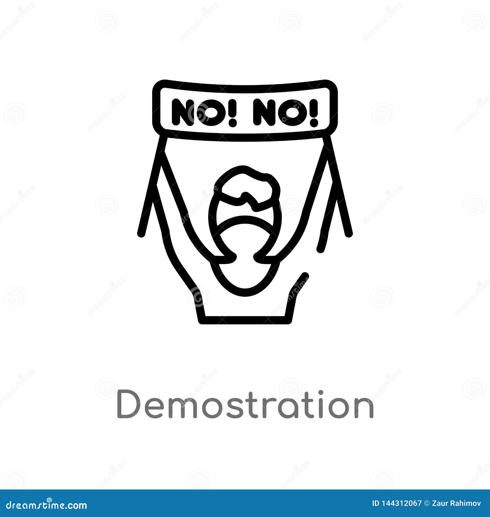 outline demostration  icon.  black simple line   from other concept. editable  stroke