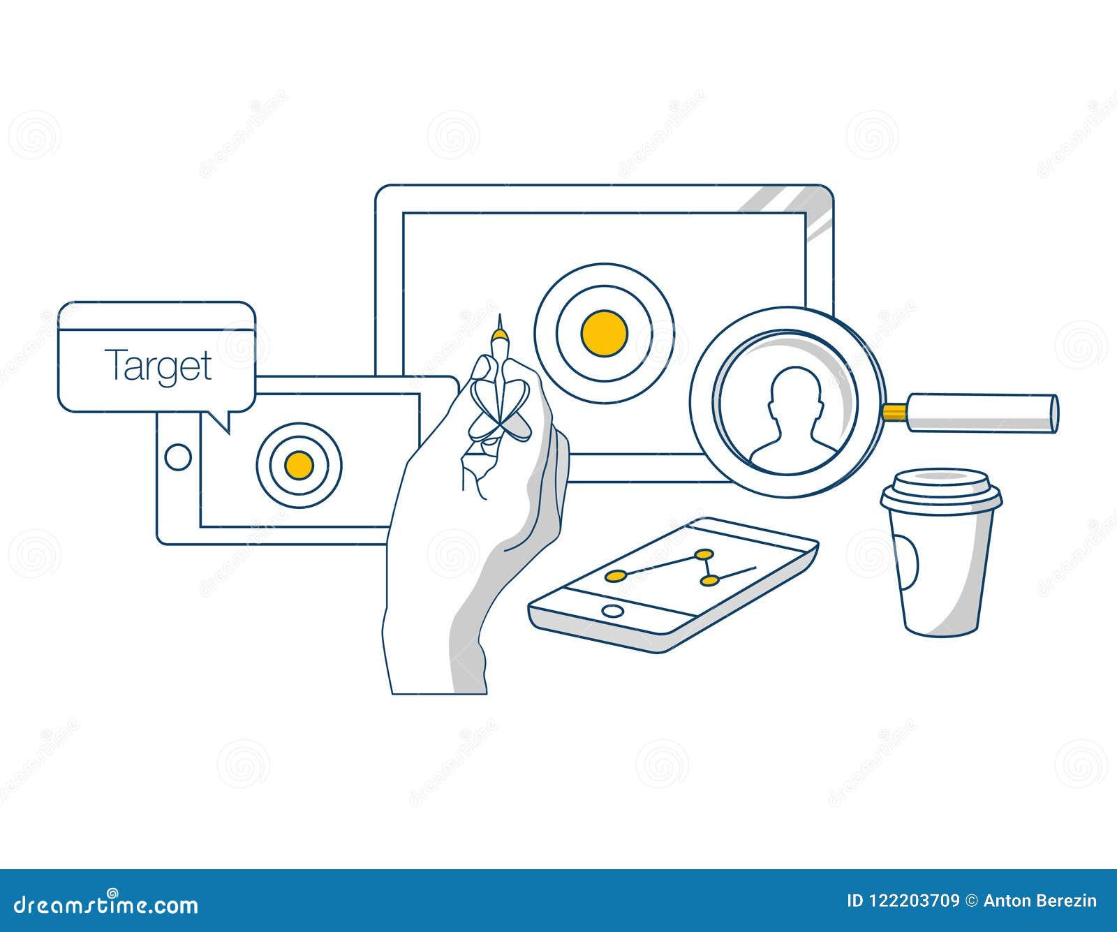 Target Concept Outline Stock Vector Illustration Of Conveyor 122203709