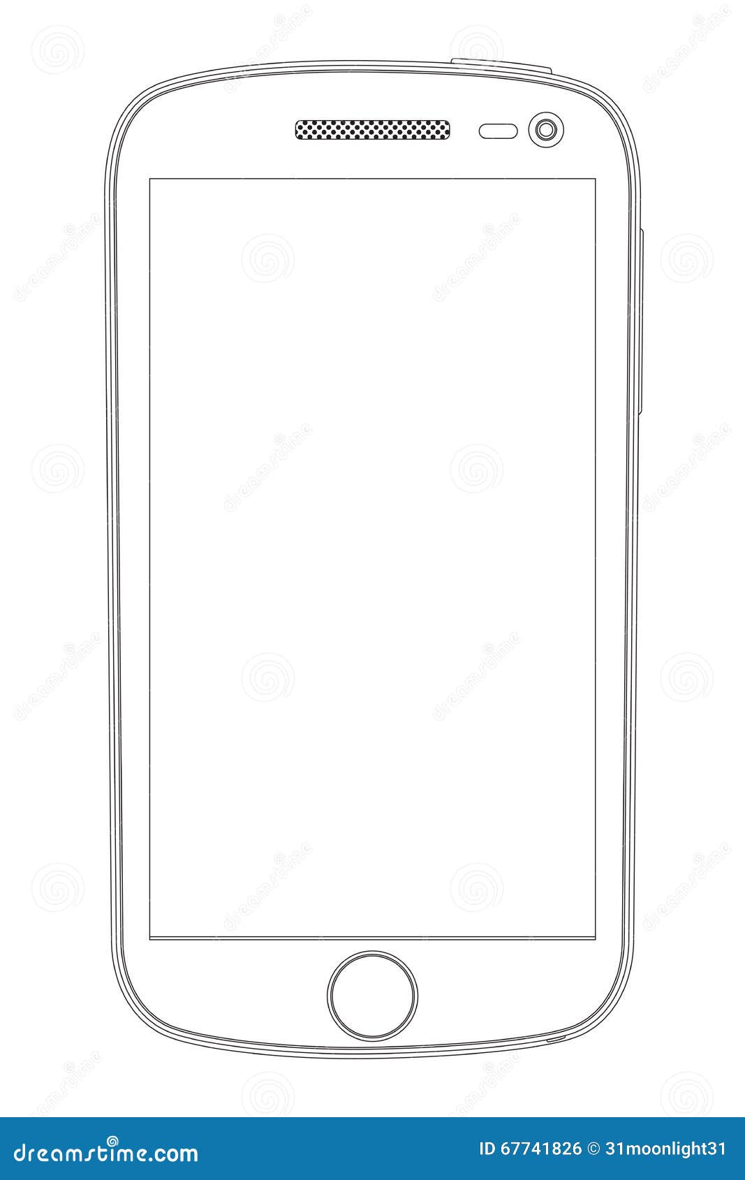 Outline drawing smartphone stock vector. Illustration of phone 67741826