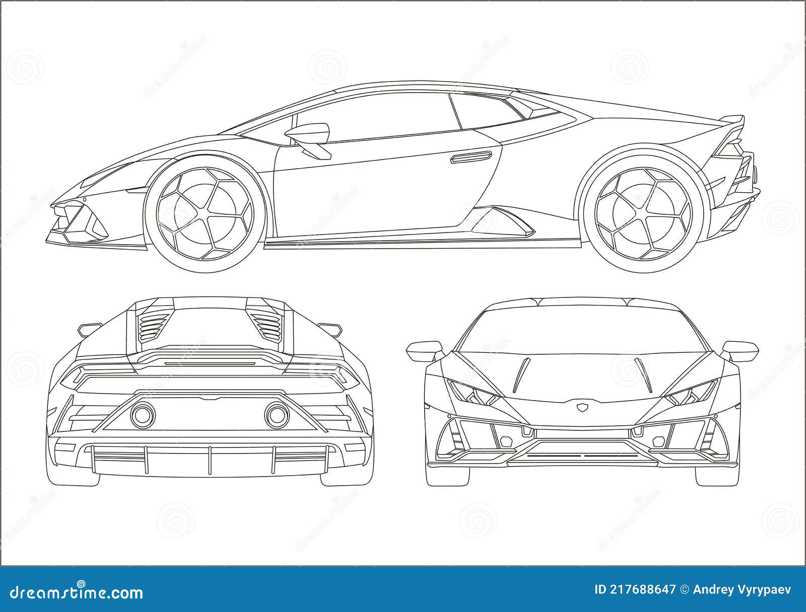 Outline Drawing of Super Car Editorial Photography Illustration of
