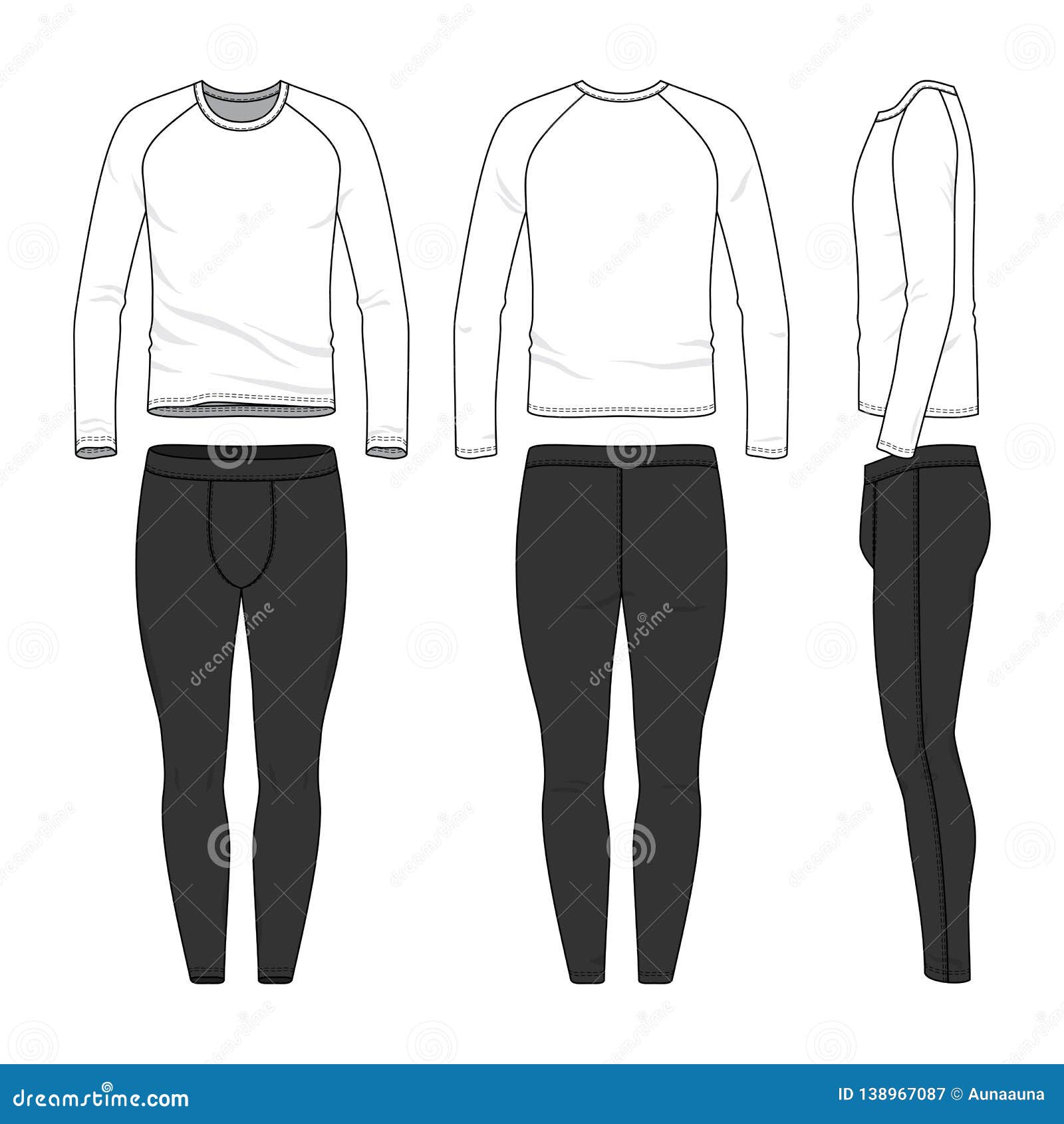 Outline Drawing Templates of Sports Clothing Set. Stock Vector ...