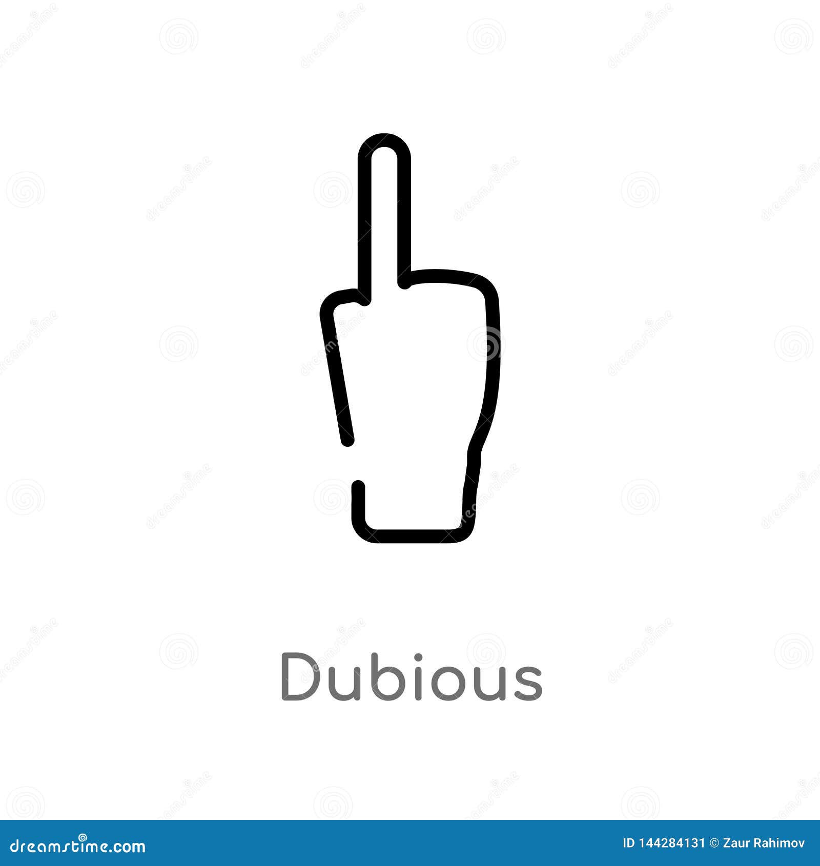 outline dubious  icon.  black simple line   from gestures concept. editable  stroke dubious