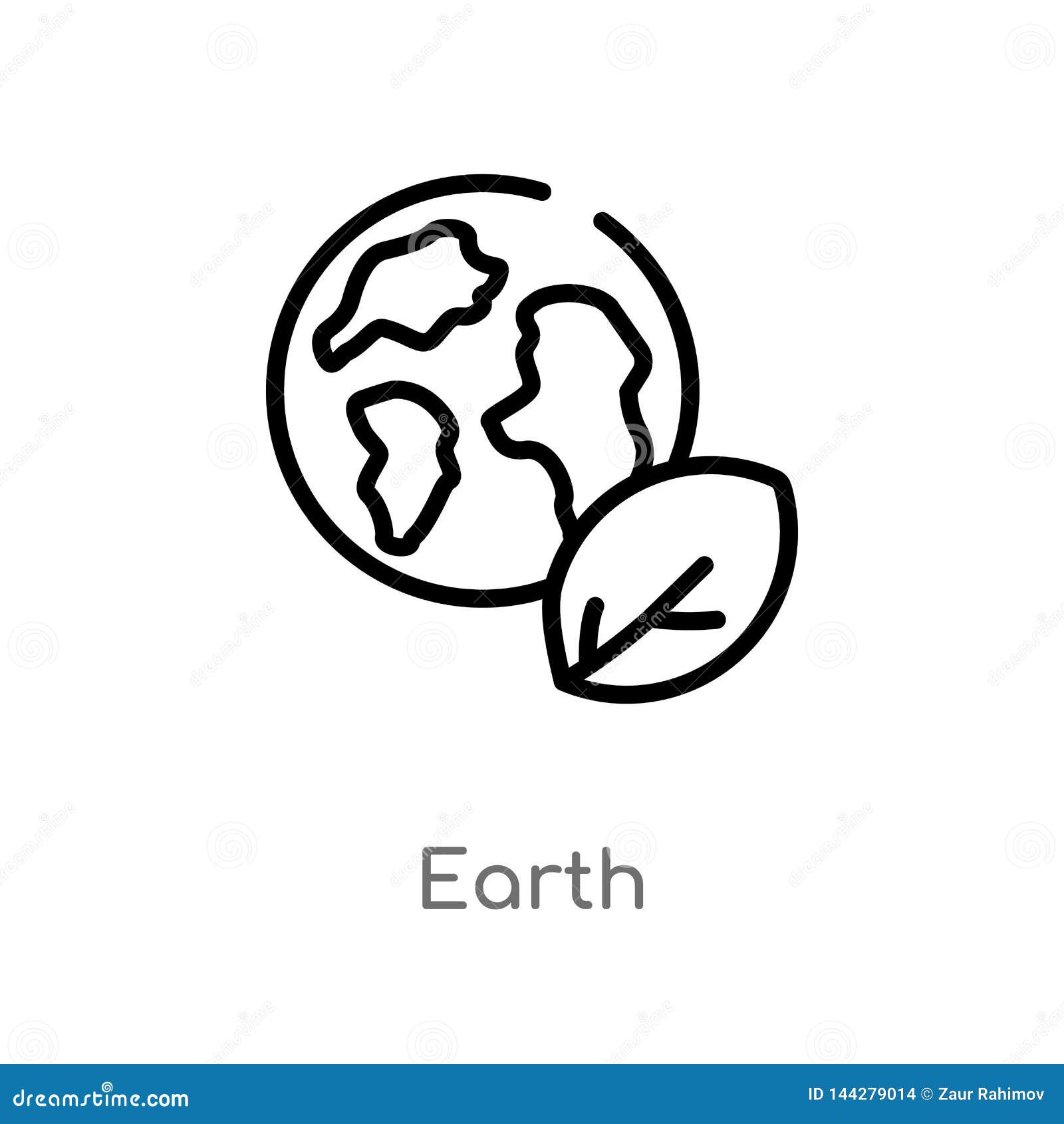 Outline Earth Vector Icon. Isolated Black Simple Line Element ...