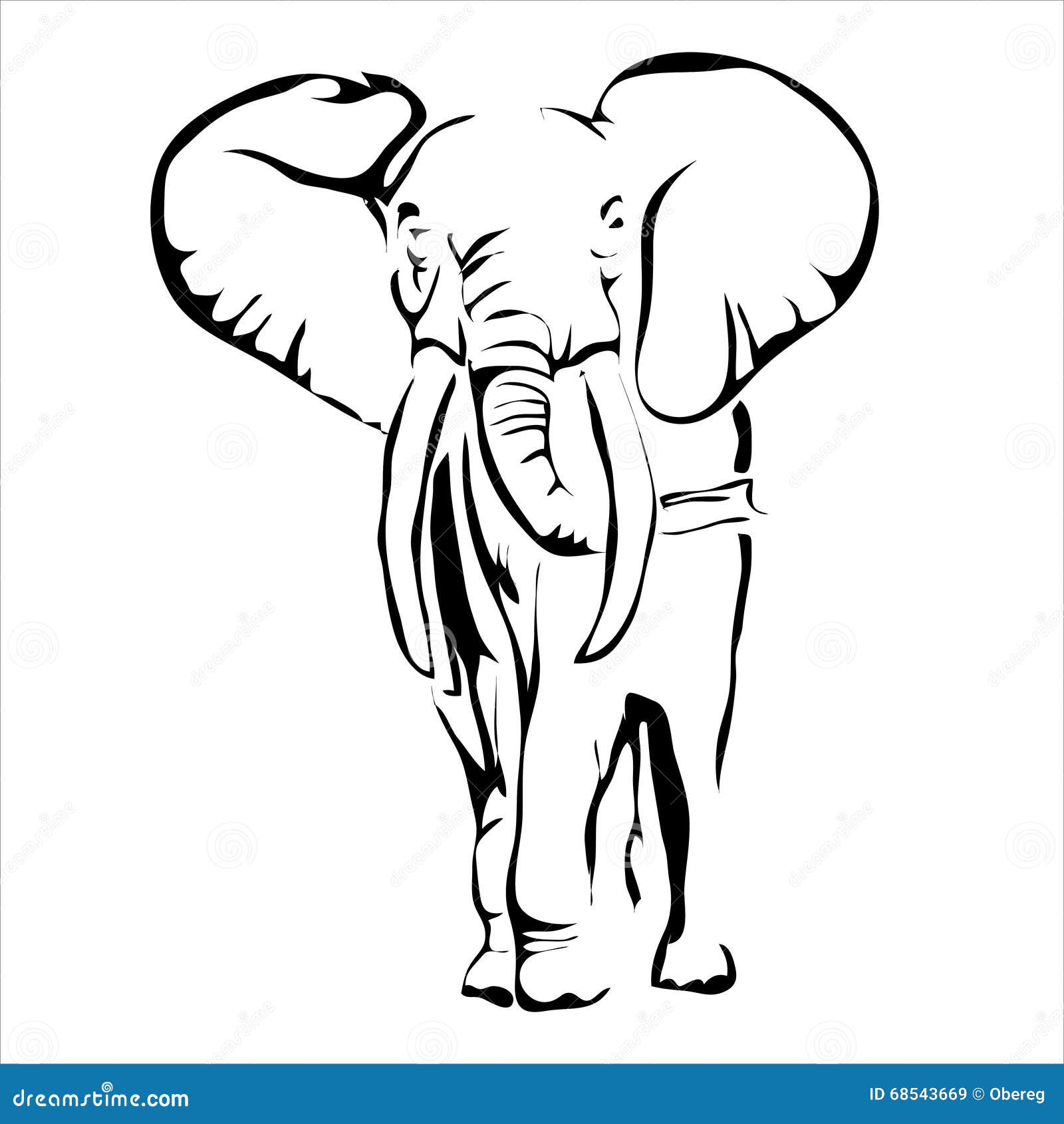 Download Outline Elephant Vector Image. Stock Vector - Illustration ...