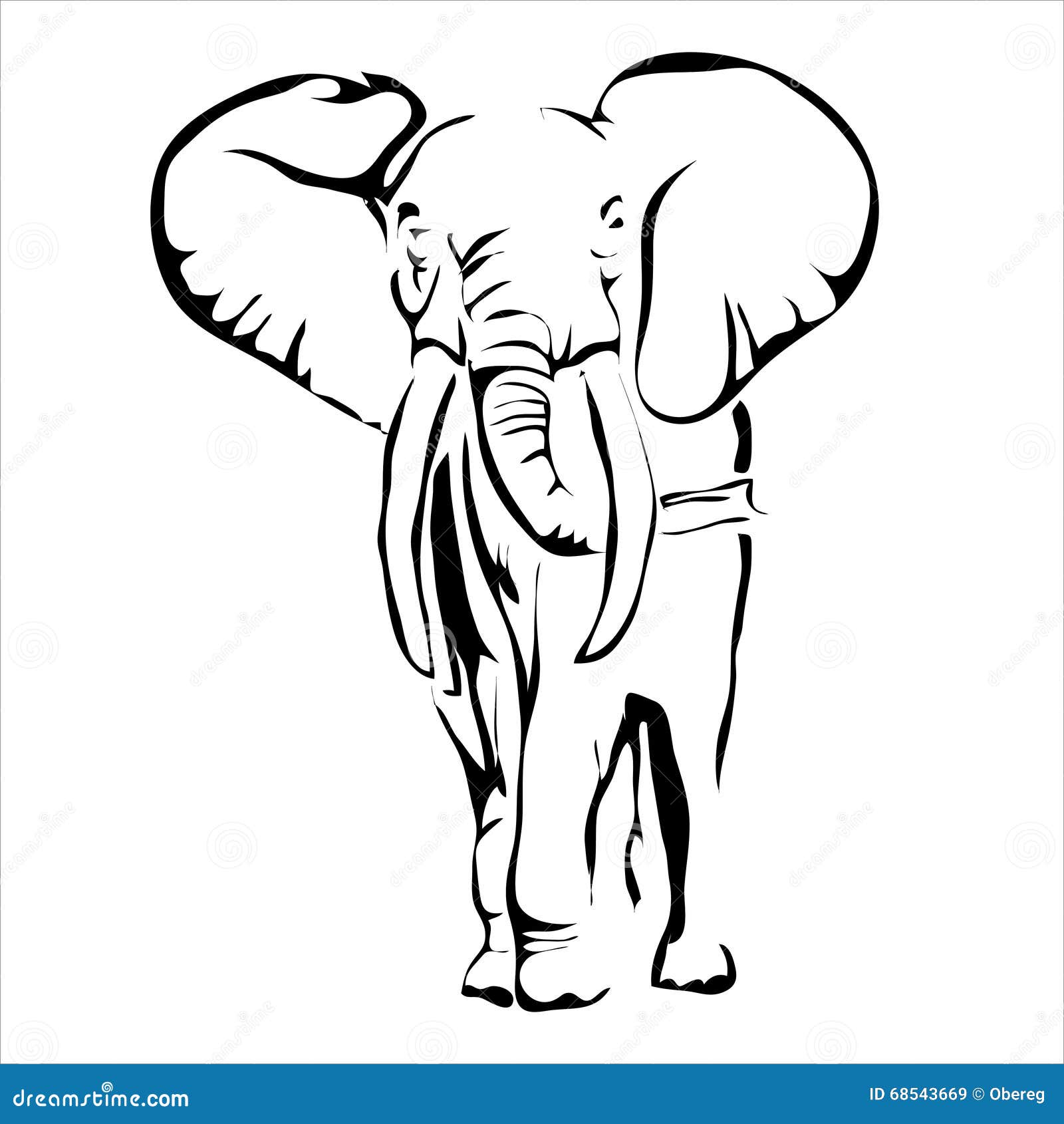 Outline Elephant Vector Image. Stock Vector - Illustration of painting