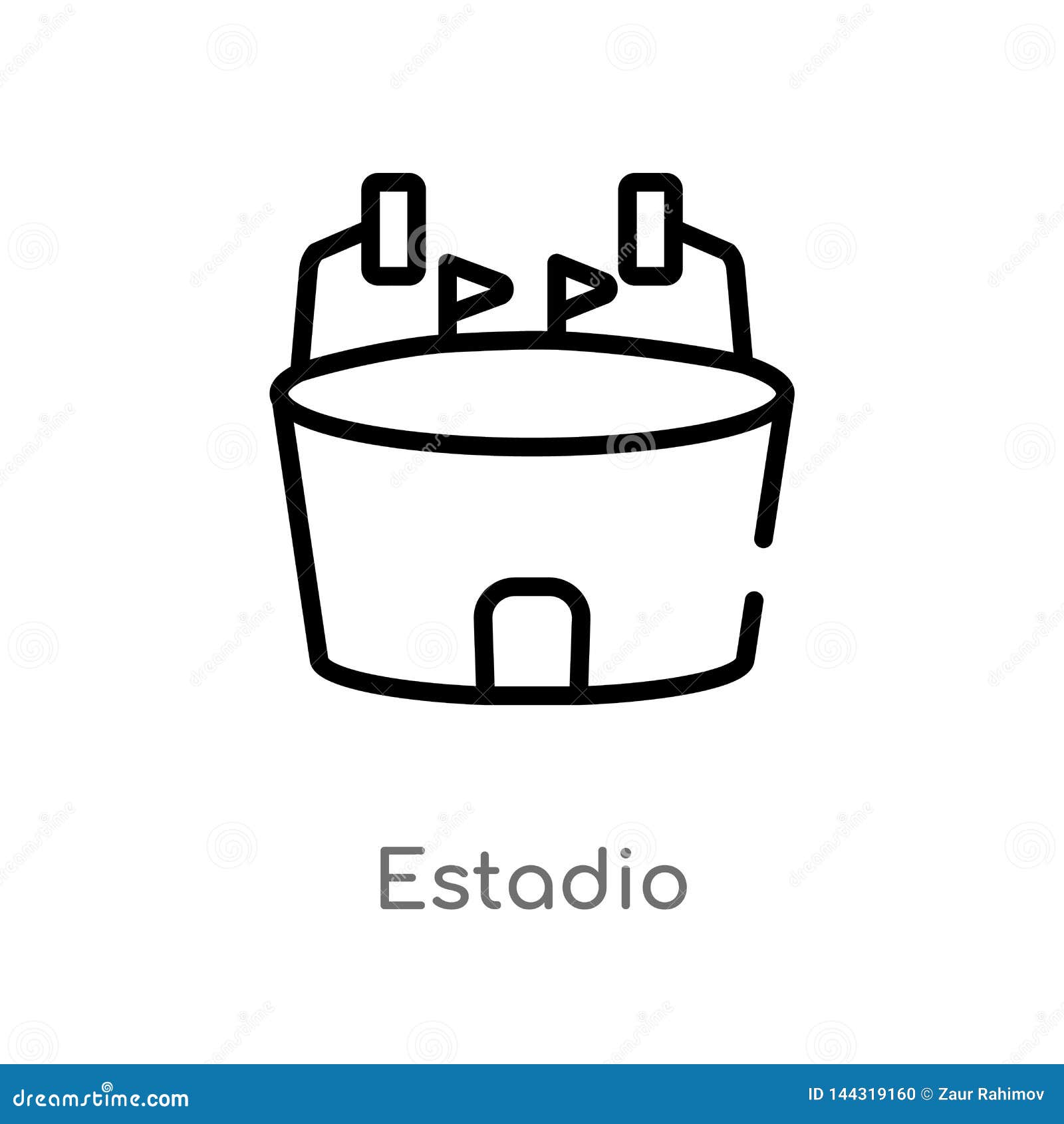 outline estadio  icon.  black simple line   from sports concept. editable  stroke estadio