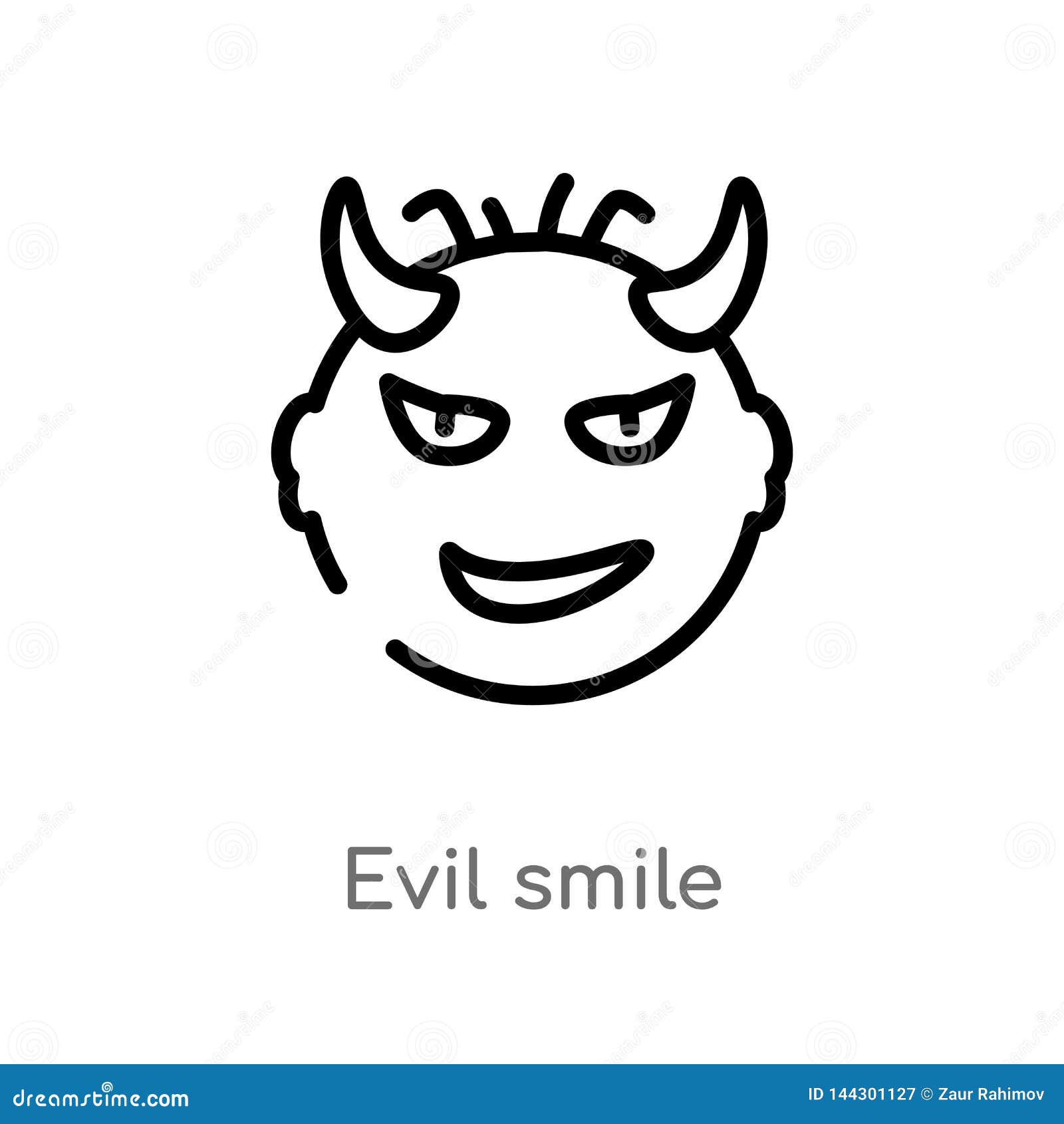 Outline Evil Smile Vector Icon Isolated Black Simple Line Element Illustration From User Interface Concept Editable Vector Stock Vector Illustration Of Stroke Isolated