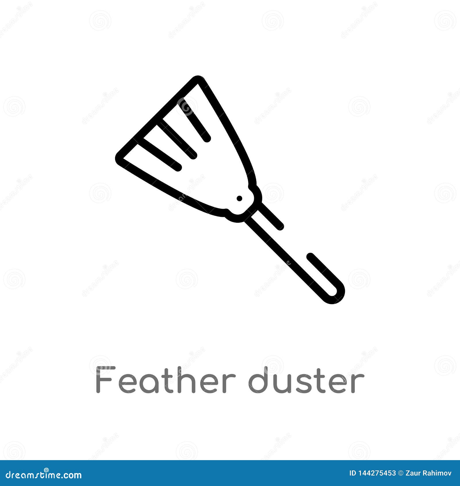 Download Outline Feather Duster Vector Icon. Isolated Black Simple ...