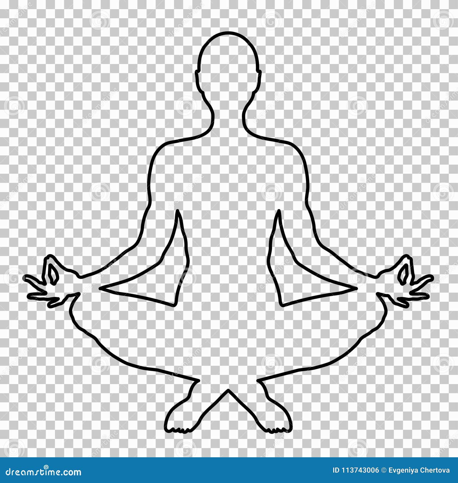 Outline Figure of a Man Sitting in Lotus Pose on a Transparent Background,  Stencil, Yogi Silhouette. Meditation Human Stock Vector - Illustration of  portrait, drawing: 113743006