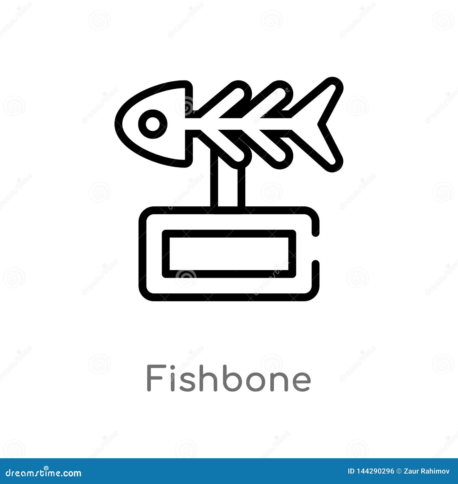 Download Outline Fishbone Vector Icon. Isolated Black Simple Line ...