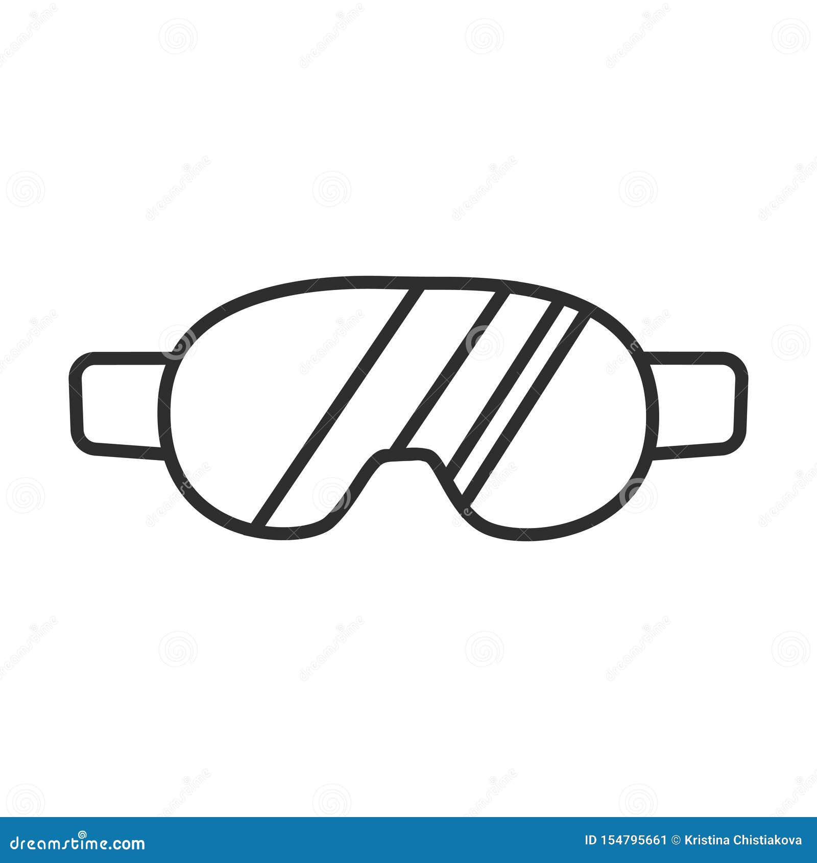 Outline Flat Ski Goggles Icon Vector Illustration Stock Vector