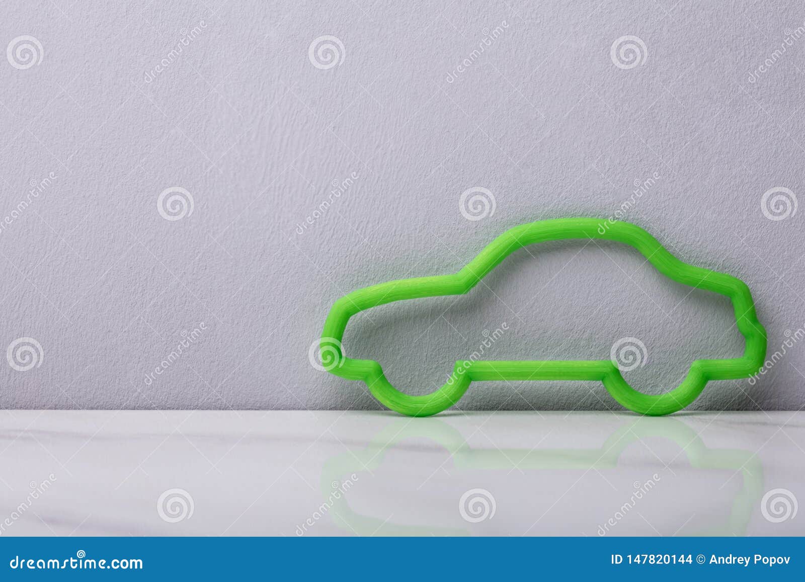 outline of green eco car