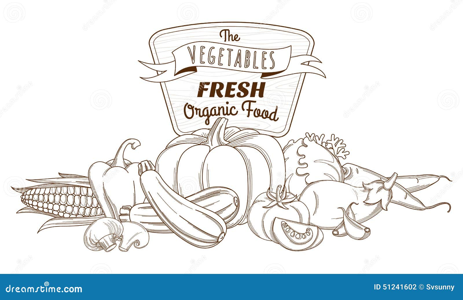 Outline Hand Drawn Sketch Vegetable Still Life Composition (flat Stock  Illustration - Illustration of label, organic: 51241664