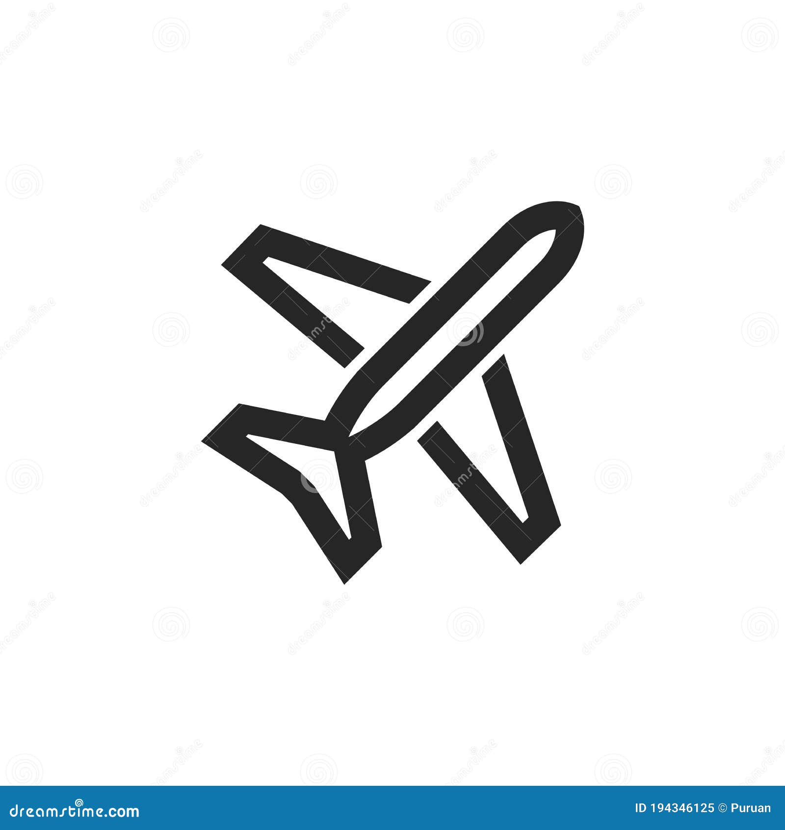 Outline Icon - Airplane stock vector. Illustration of sign - 194346125