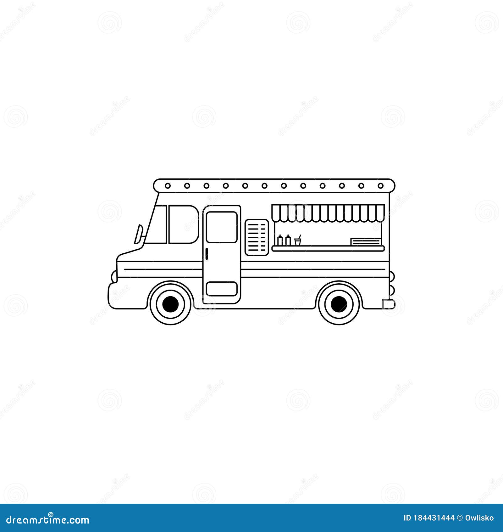 Simple Stylish Outline Icon Food Truck Stock Vector Illustration of