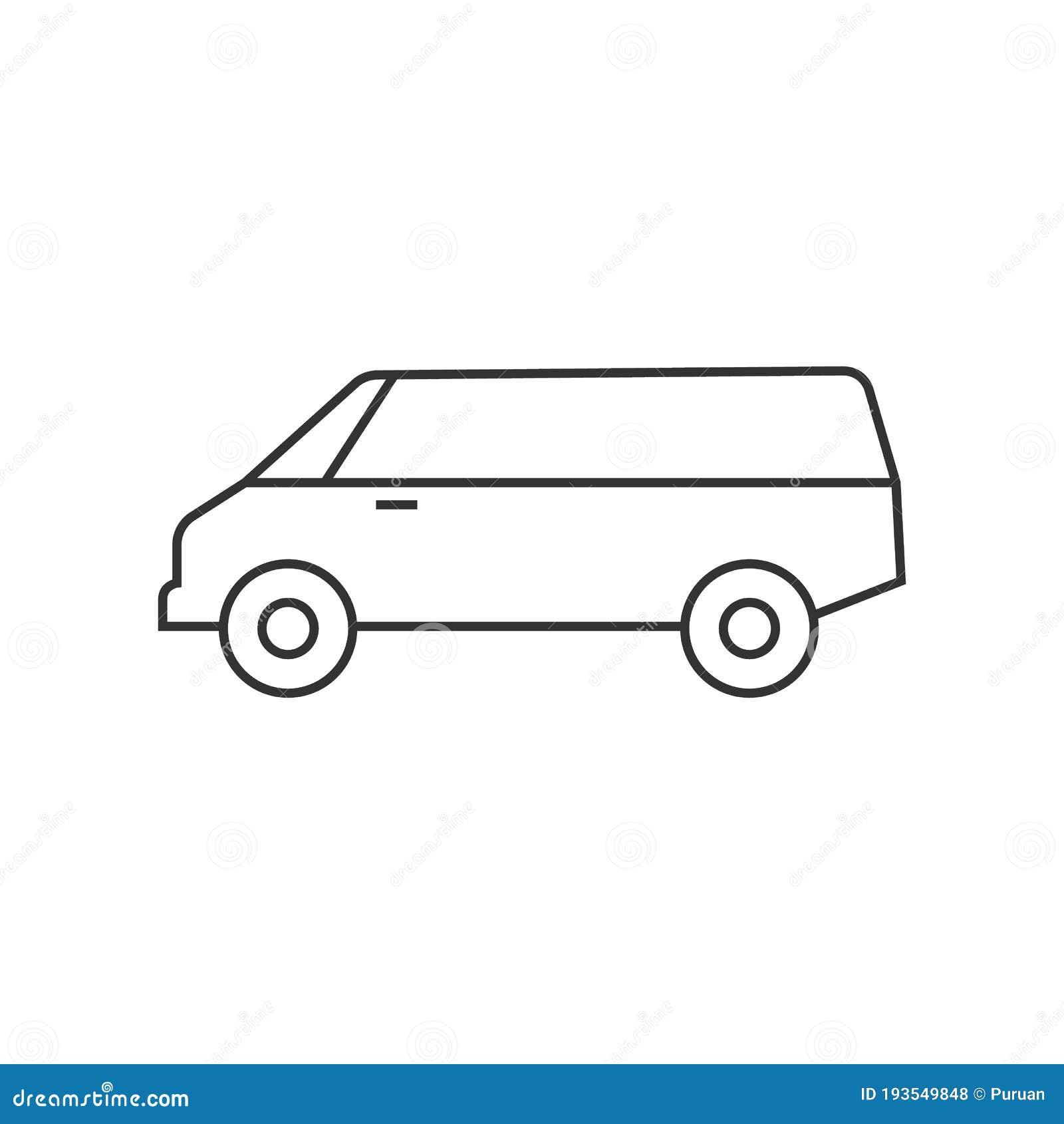 Outline icon - Van car stock vector. Illustration of business - 193549848