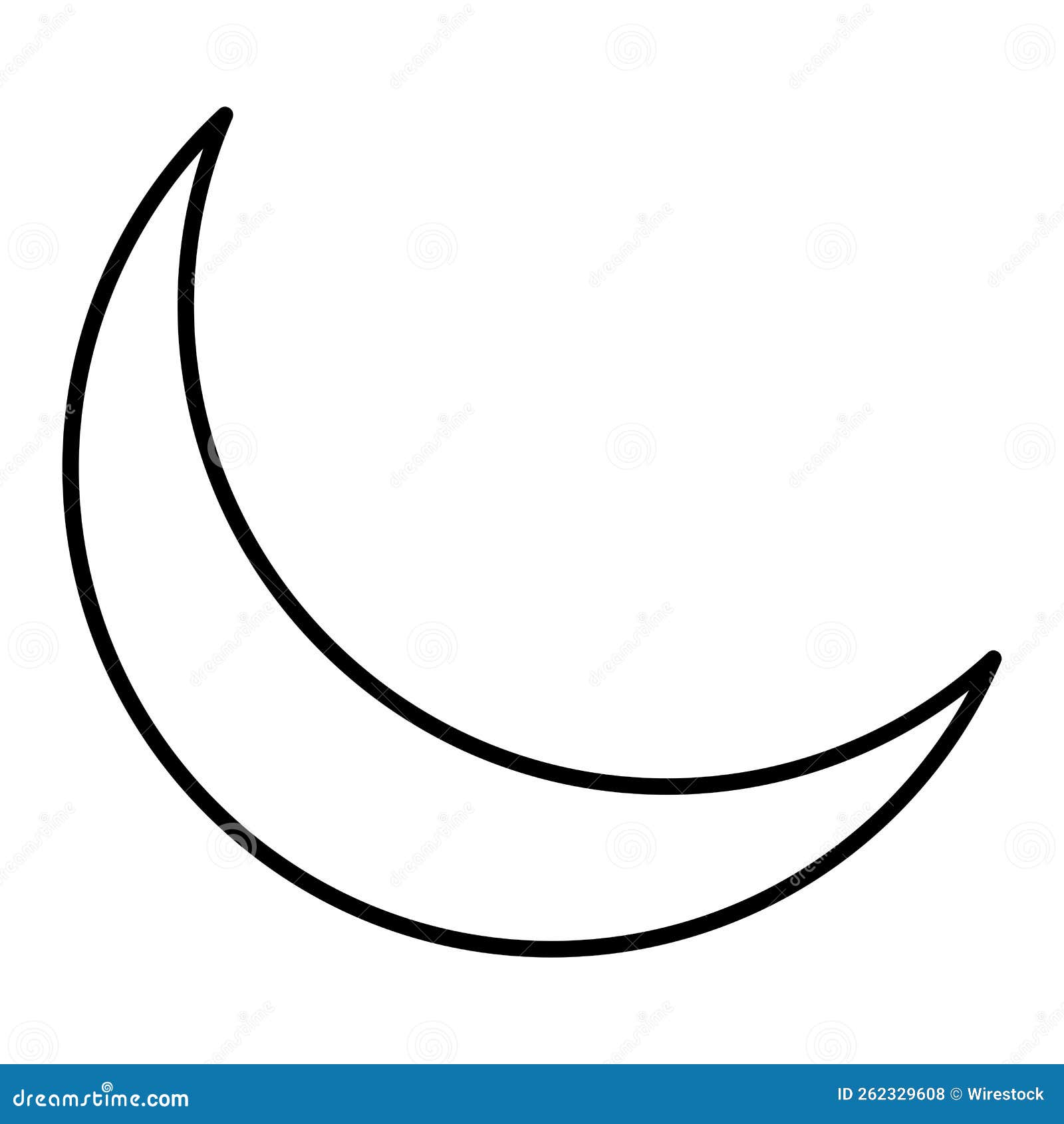 Outline Illustration Of A Crescent Moon Icon Stock Illustration outline-illustration-of-a-crescent-moon-icon-stock-illustration