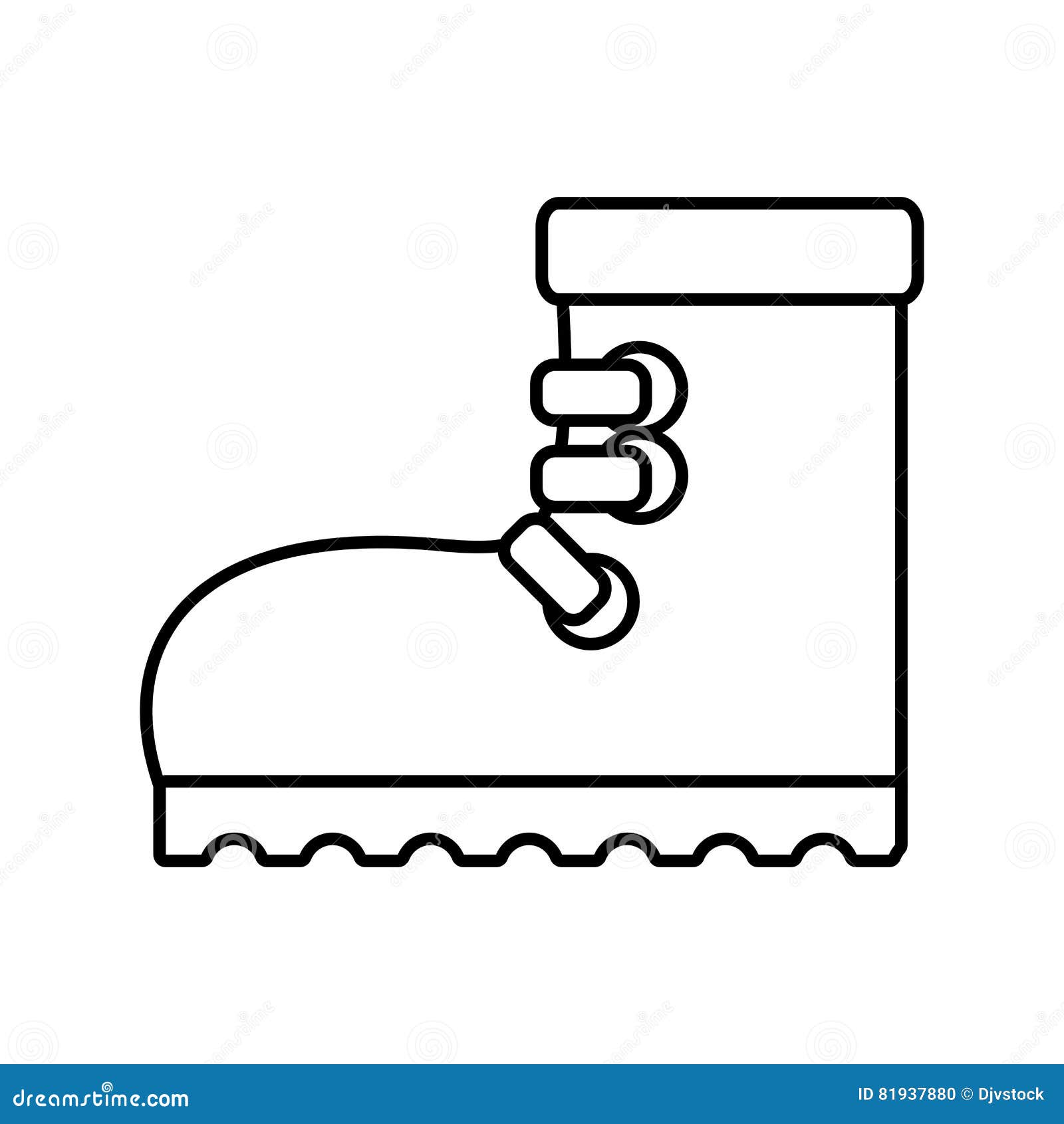 Outline Industrial Boot Safety Worker Industrial Stock Vector ...