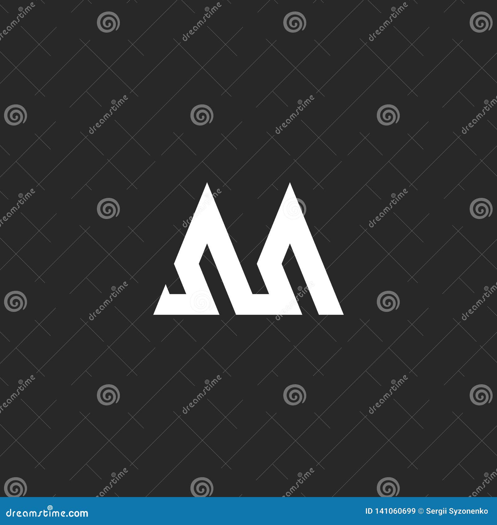 Outline Letter M Logo Hipster Initial Monogram Mockup, Broken Line ...