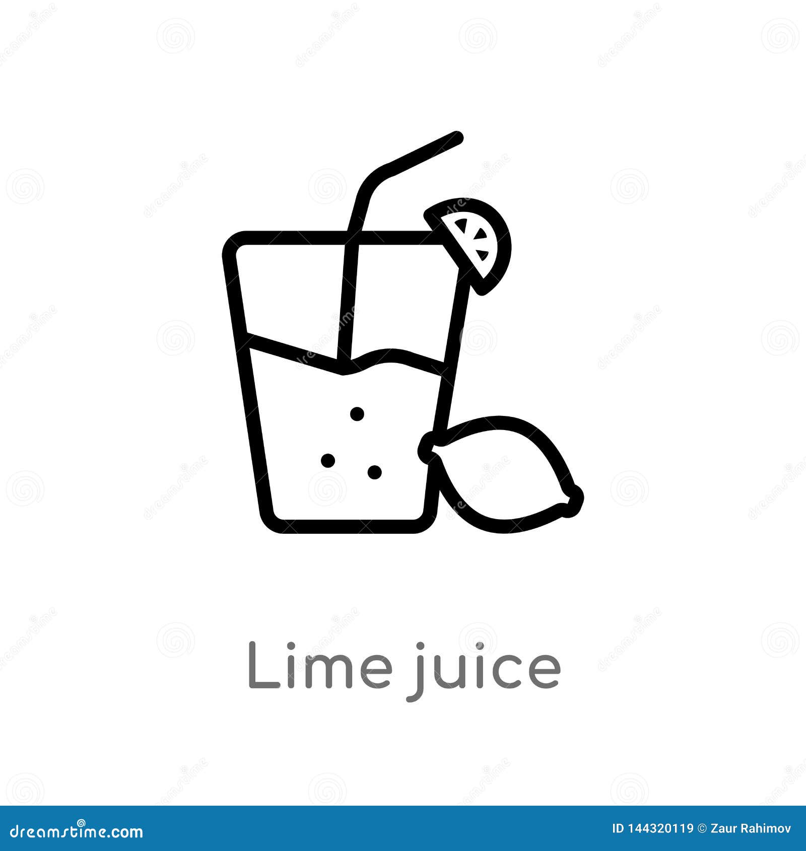 Outline lime icon isolated black simple line Vector Image