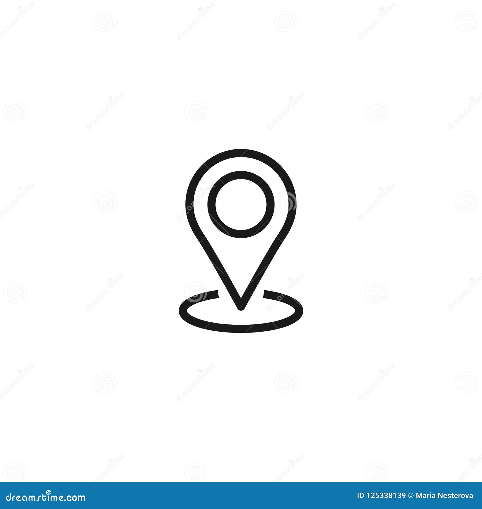 outline location icon. gps pointer. map pin. navigator guide.  line simple button.