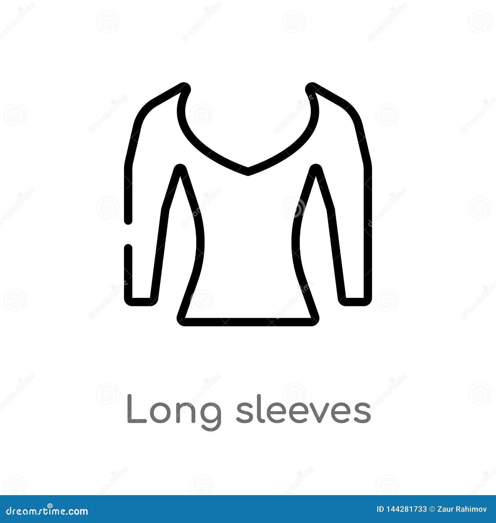 Outline Long Sleeves Vector Icon. Isolated Black Simple Line Element ...