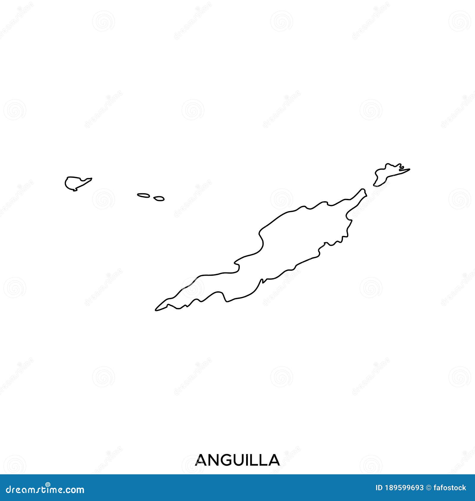 Outline Map Of Anguilla Vector Design Template Editable Stroke Stock Vector Illustration Of Atlas Abstract