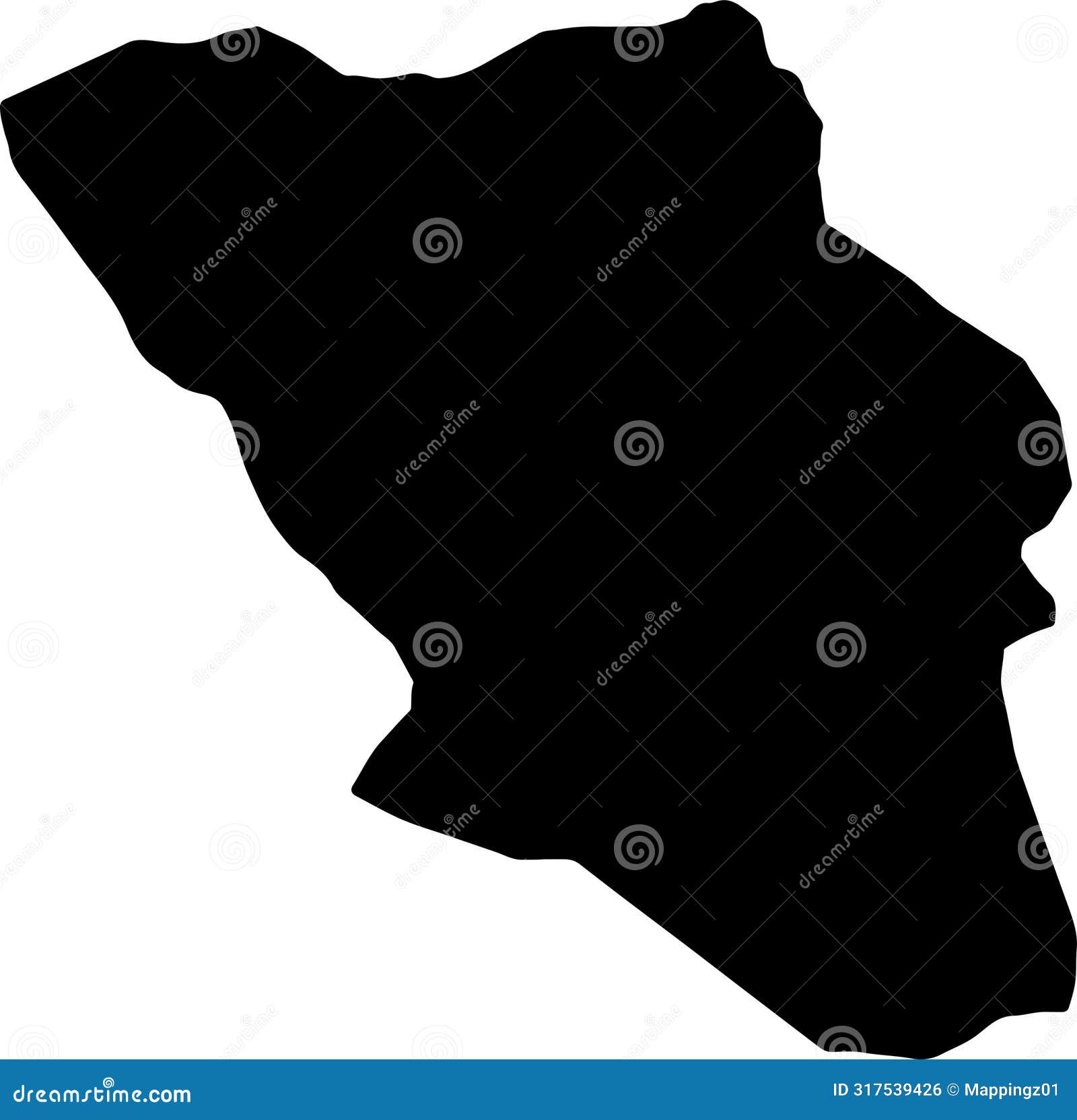 Chahar Mahall and Bakhtiari Iran Silhouette Map with Transparent