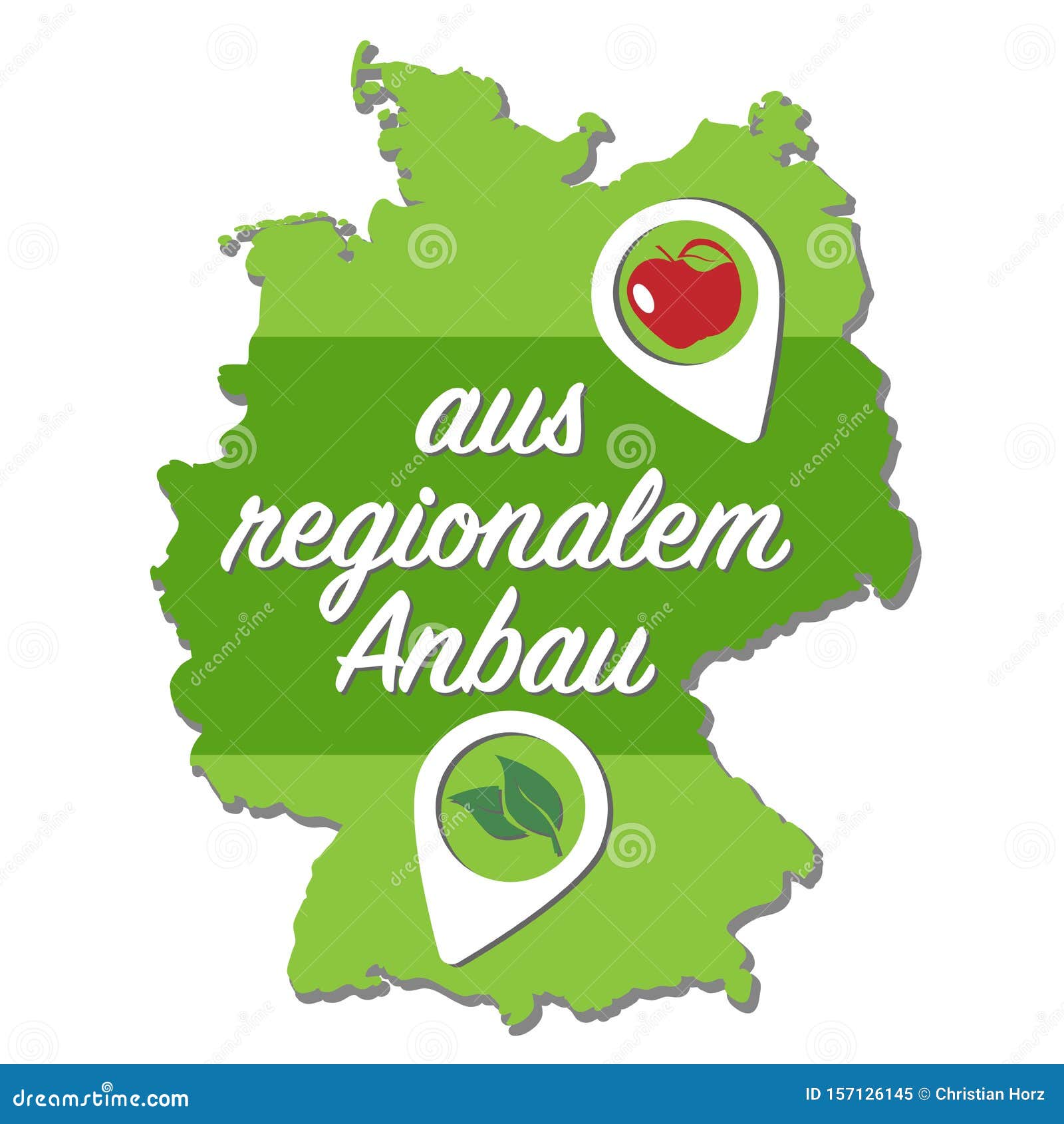 outline of map of germany with text aus regionalem anbau, german for locally grown