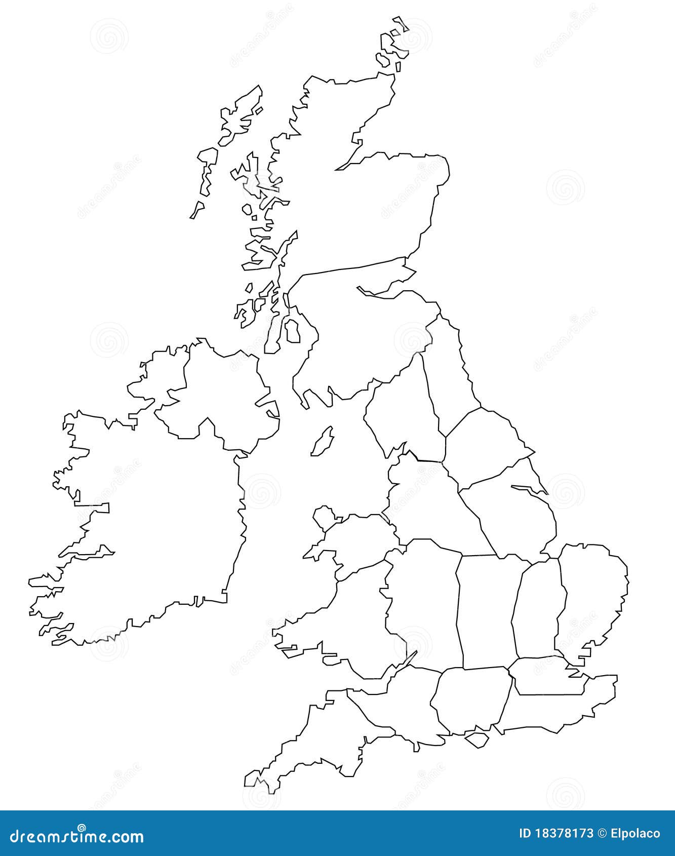 Outline Map Of Great Britain Illustration Megapixl