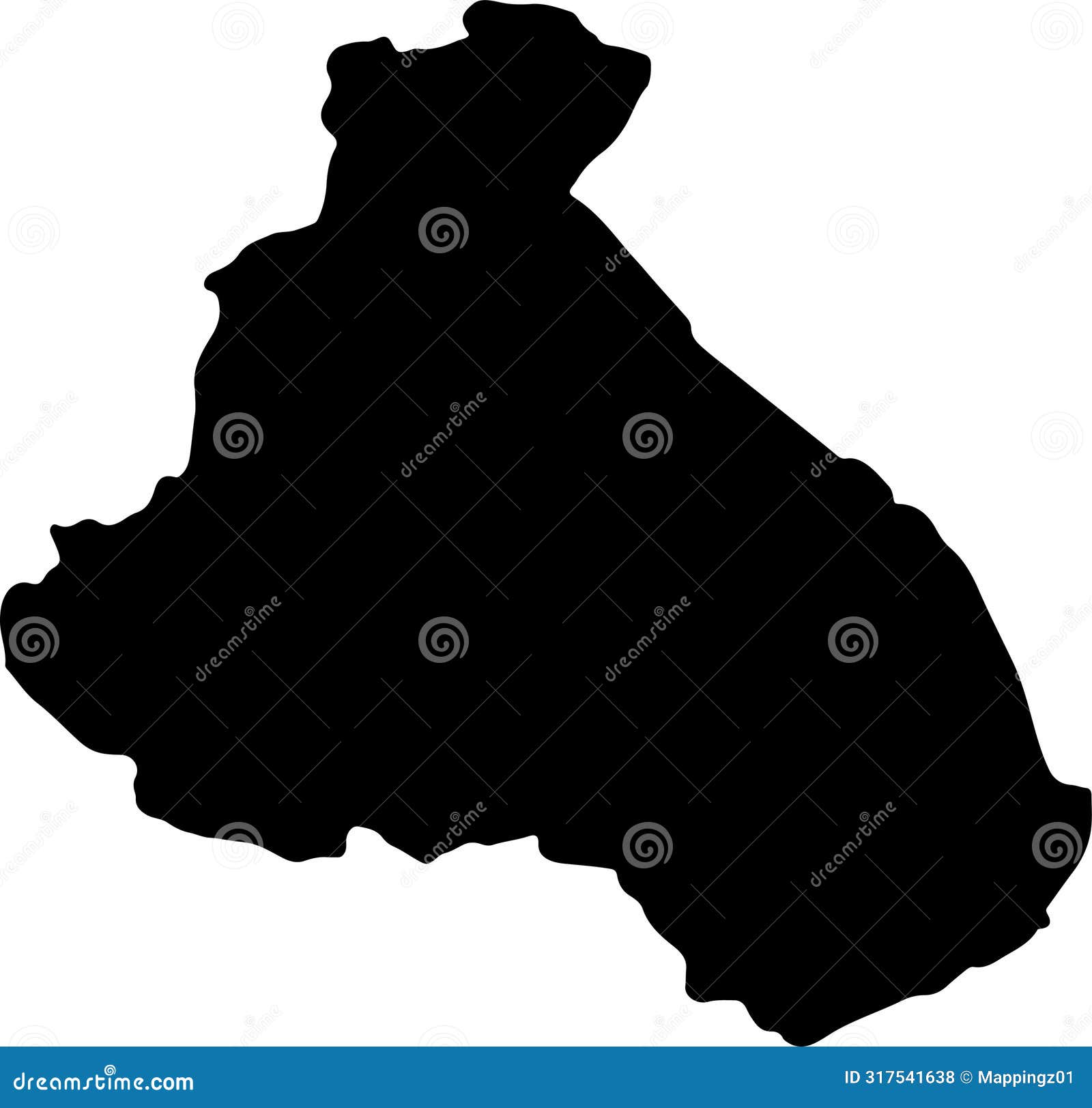 nord cameroon silhouette map with transparent background