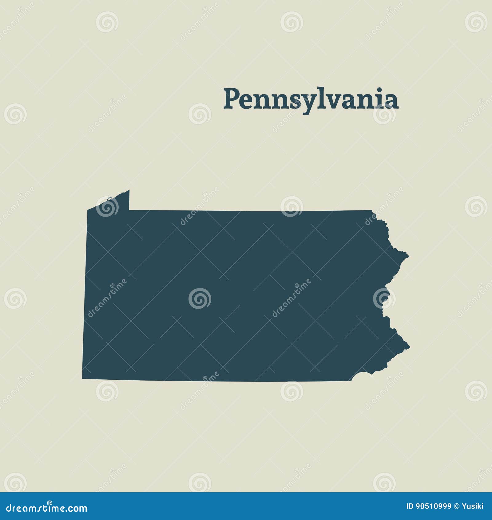 Outline Map of Pennsylvania. Illustration. Stock Illustration ...