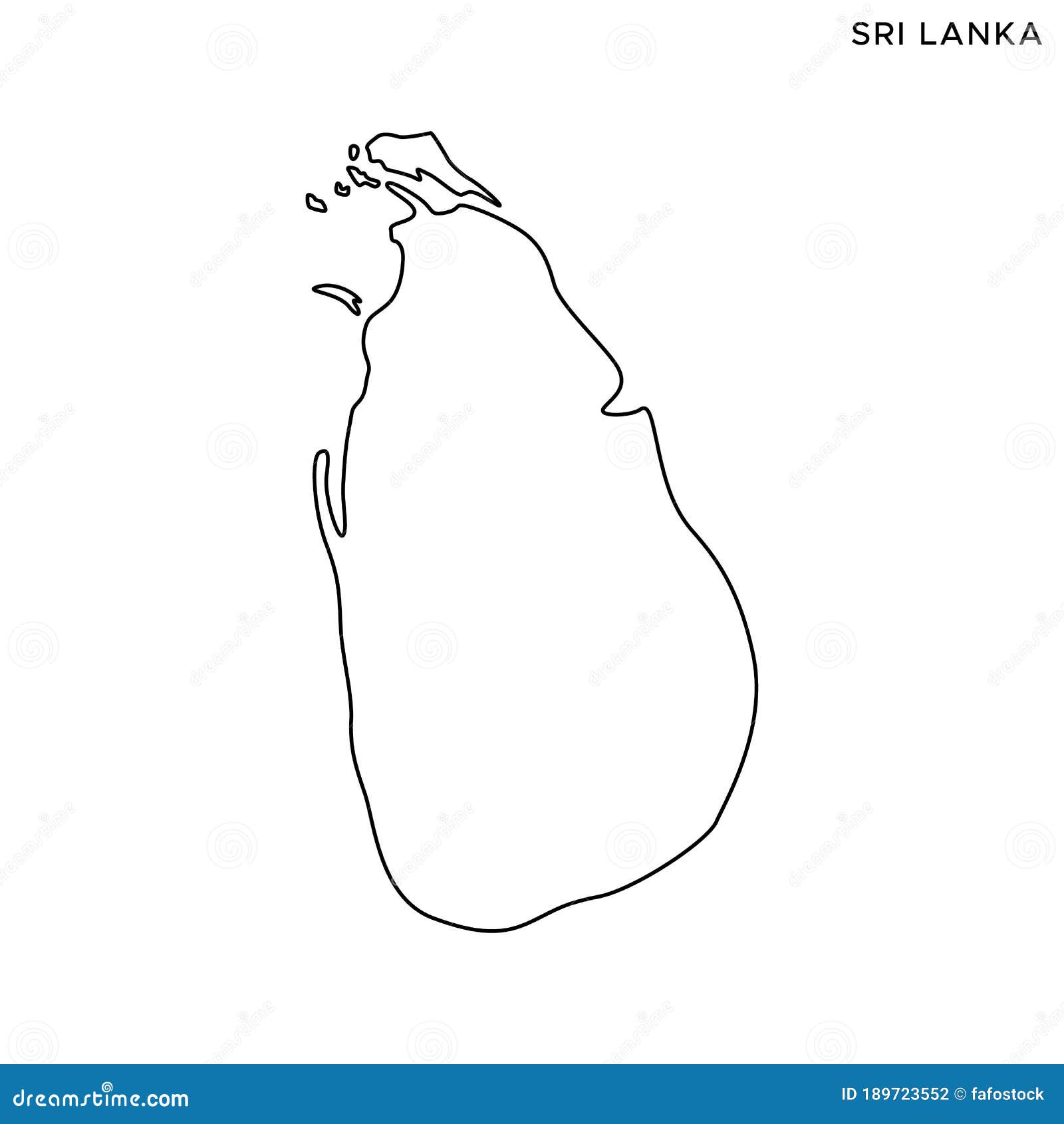 Sri Lanka Map Outline Outline Map Of Sri Lanka Vector Design Template. Editable Stroke. Stock  Vector - Illustration Of Lanka, Asia: 189723552