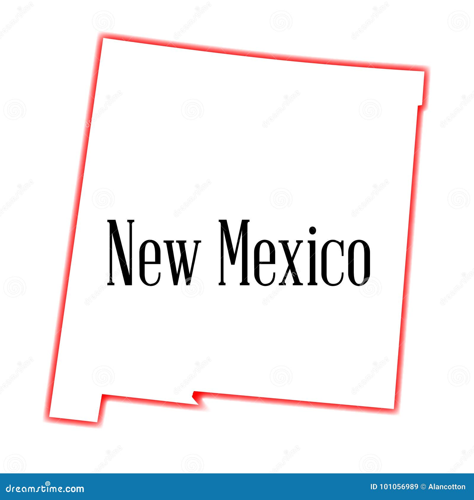 New Mexico State Outline Map Stock Vector Illustration Of United
