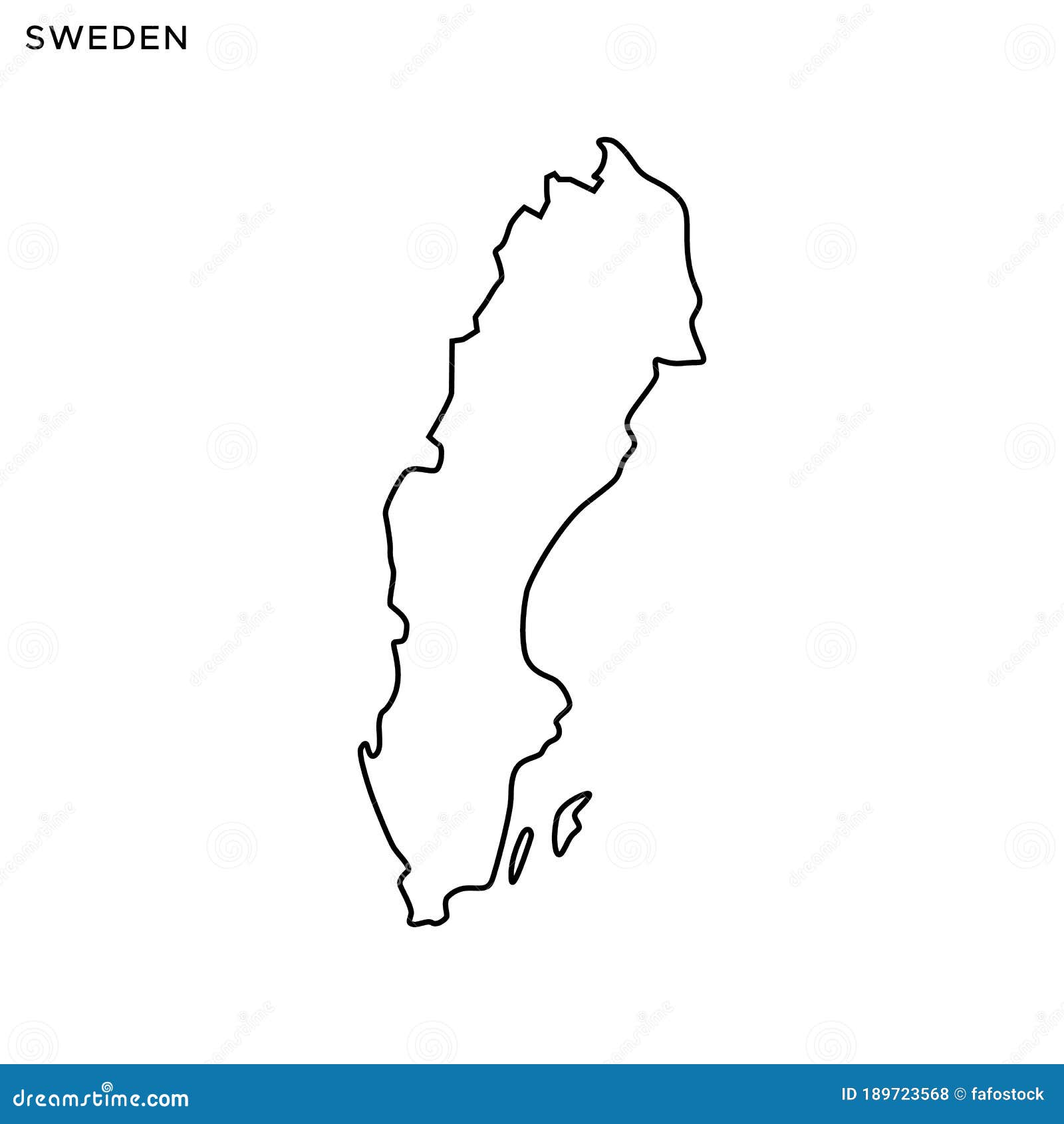 Outline Map of Sweden Vector Design Template. Editable Stroke Stock ...