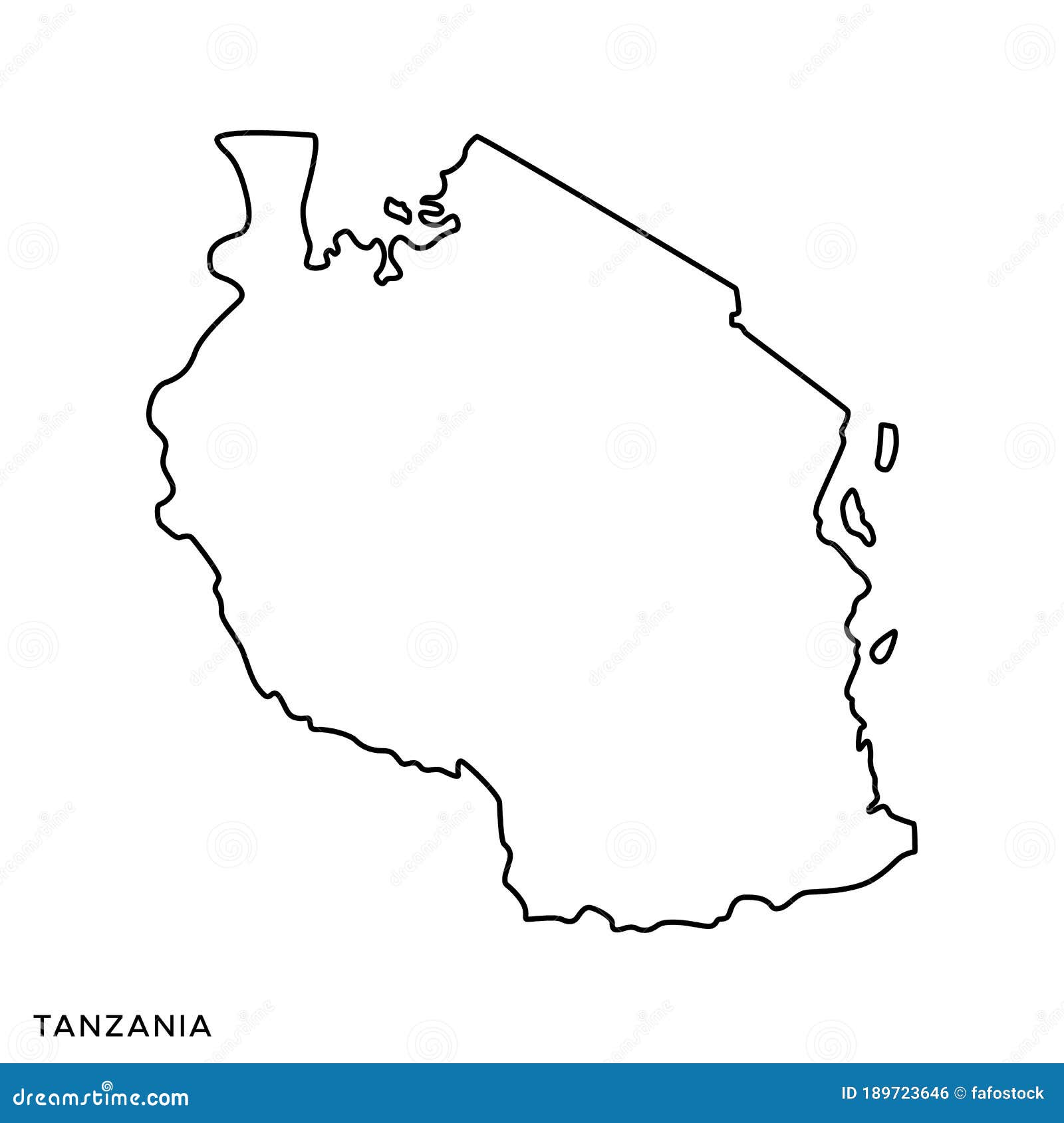 Outline Map Of Tanzania Vector Design Template Editable Stroke Stock