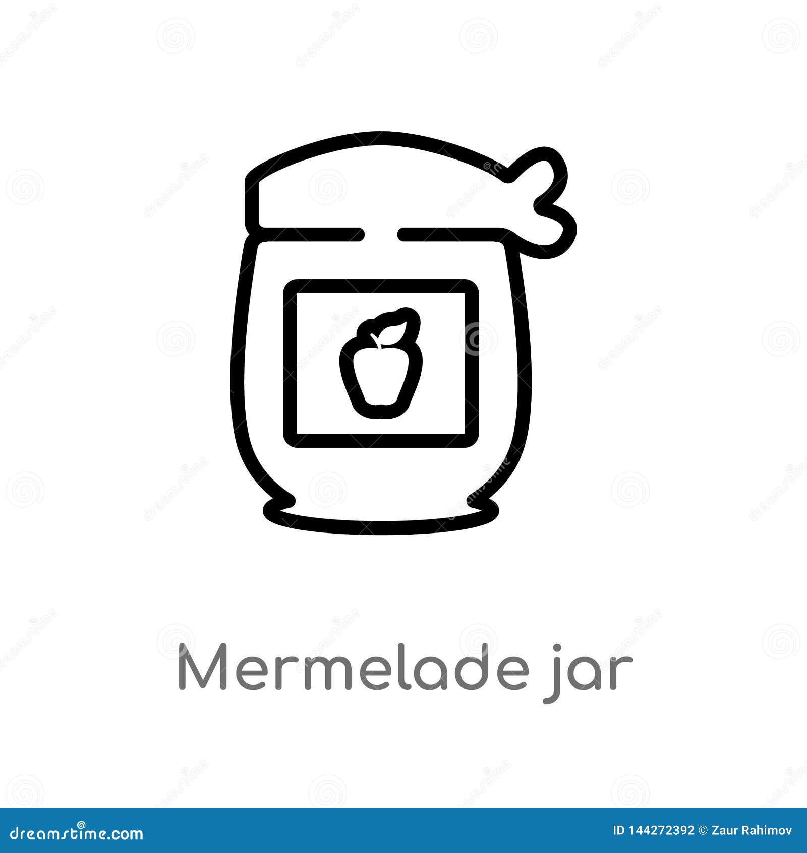 outline mermelade jar  icon.  black simple line   from bistro and restaurant concept. editable