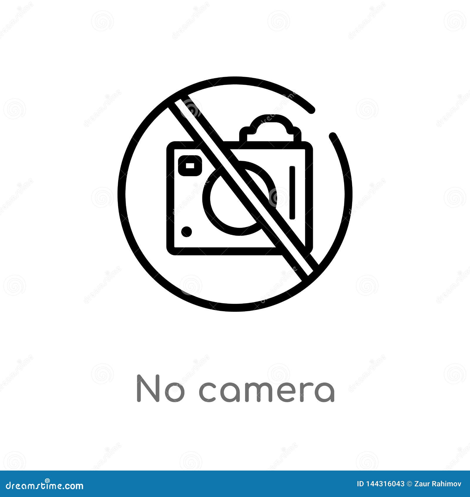 Outline No Camera Vector Icon. Isolated Black Simple Line Element ...