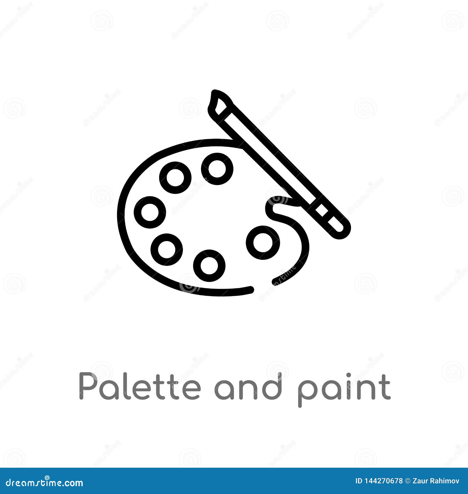 Paint Pallet Icon Line Vector Artist Tool Stock Vector - Illustration of  concept, palette: 274647427