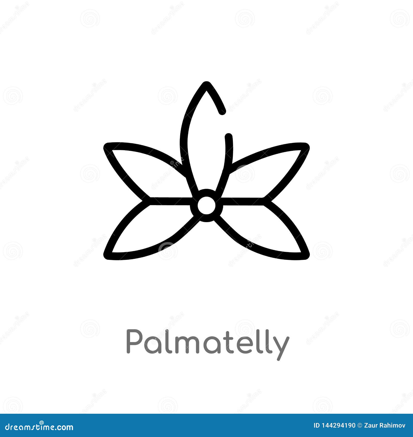 outline palmatelly  icon.  black simple line   from nature concept. editable  stroke
