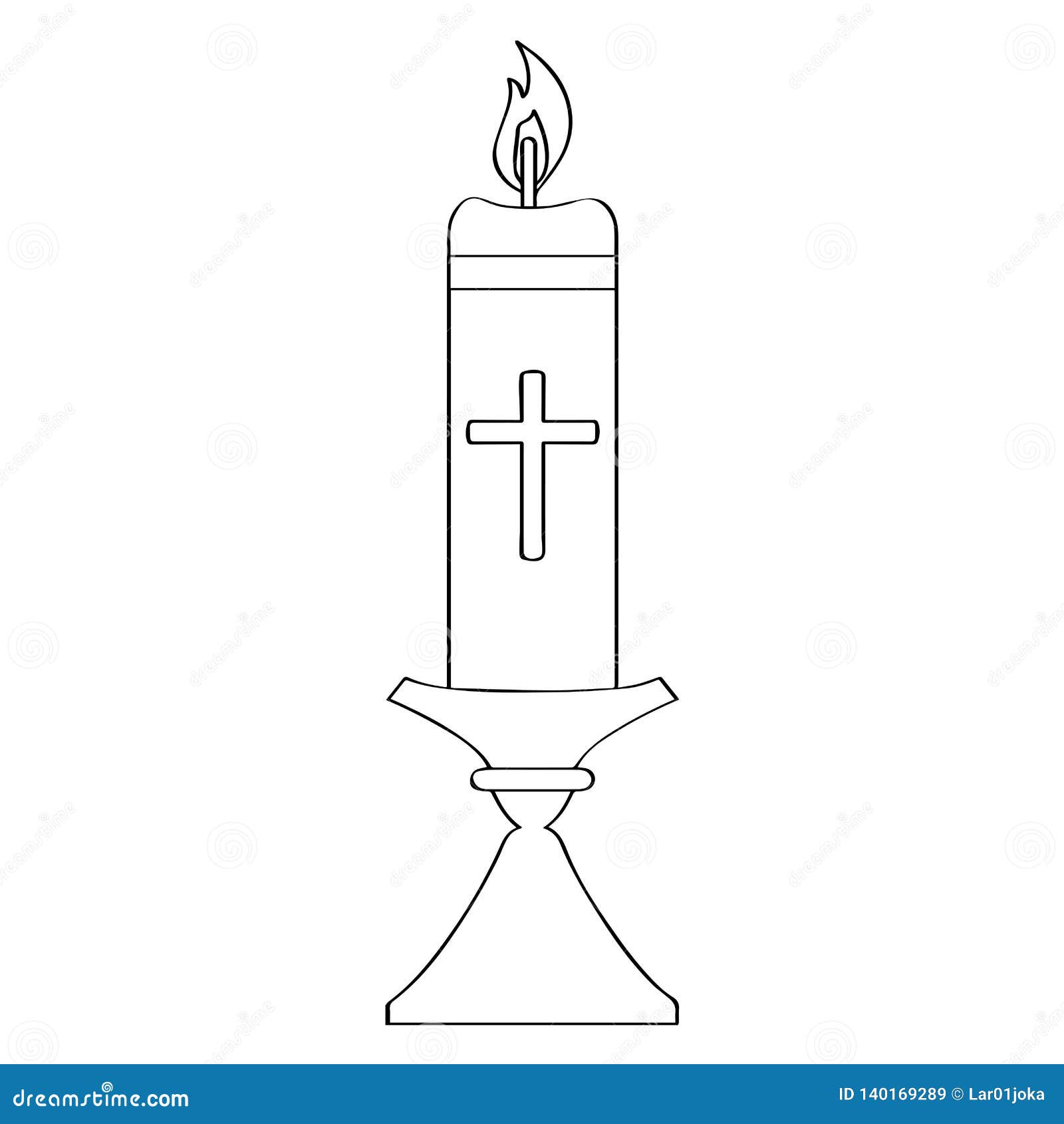Outline of a Paschal Candle Stock Vector Illustration of candlestick